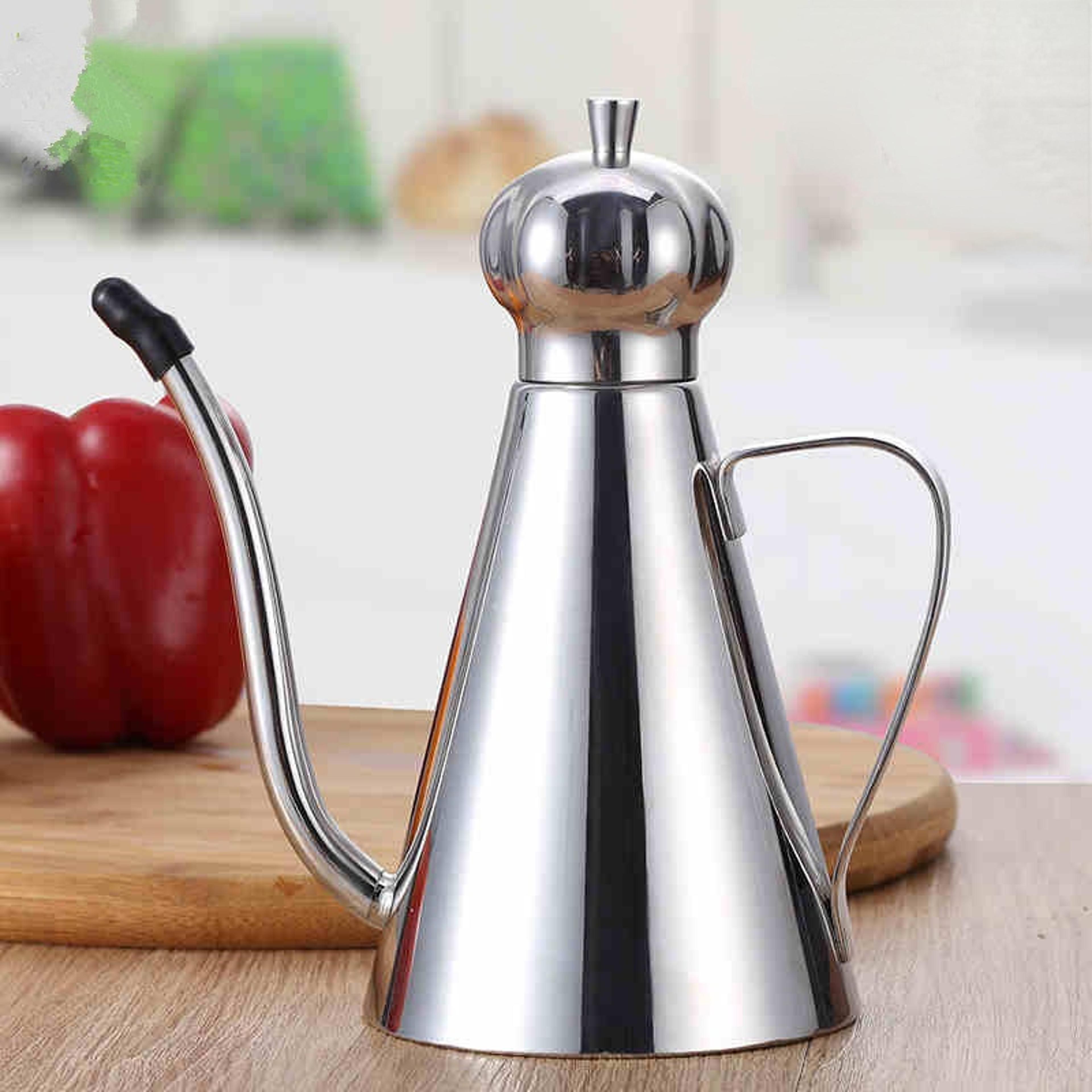 Stainless Steel Olive Oil  Vinegar Dispenser Sleek Condiment Storage Bottles For Kitchen Organizati 0