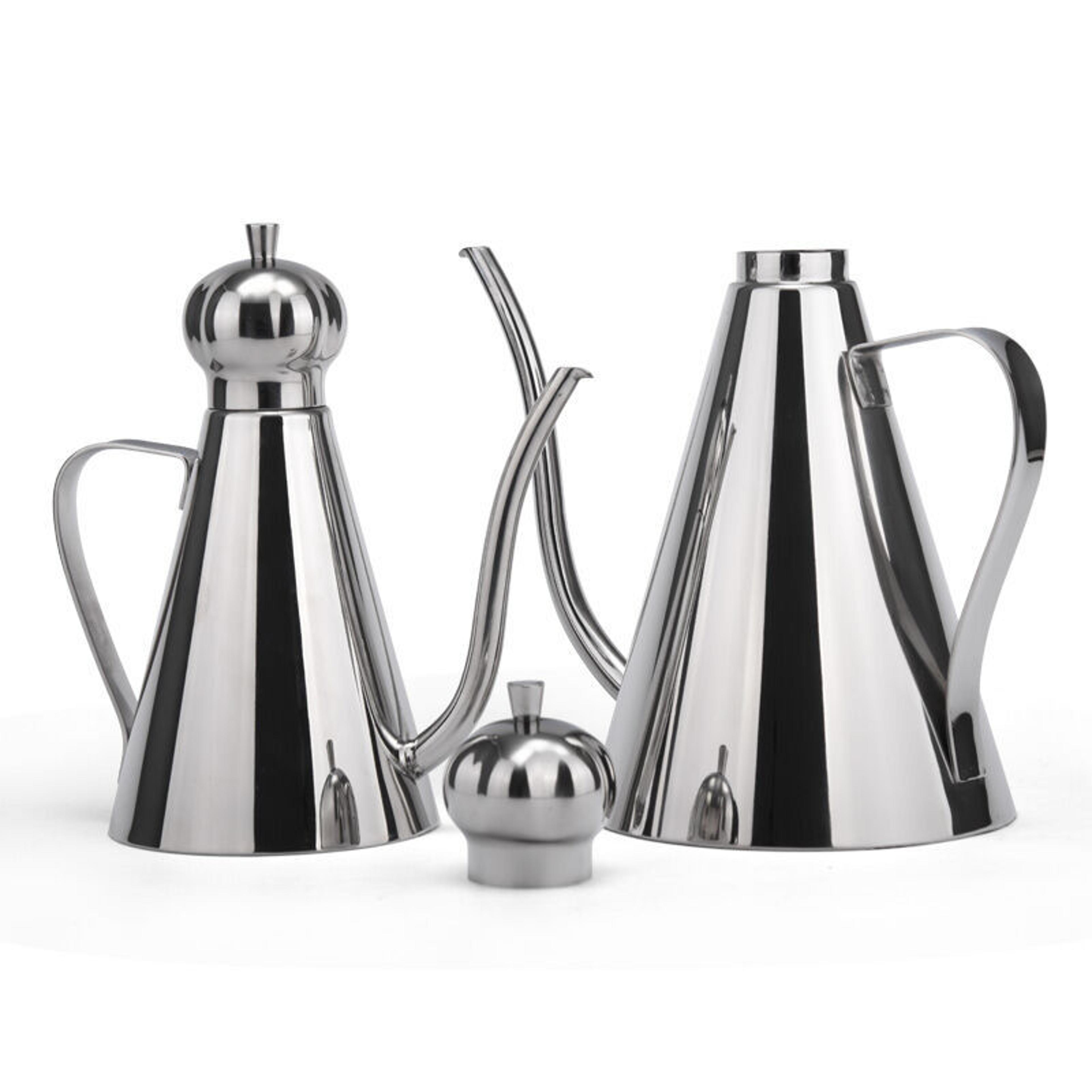 Stainless Steel Olive Oil  Vinegar Dispenser Sleek Condiment Storage Bottles For Kitchen Organizati 2