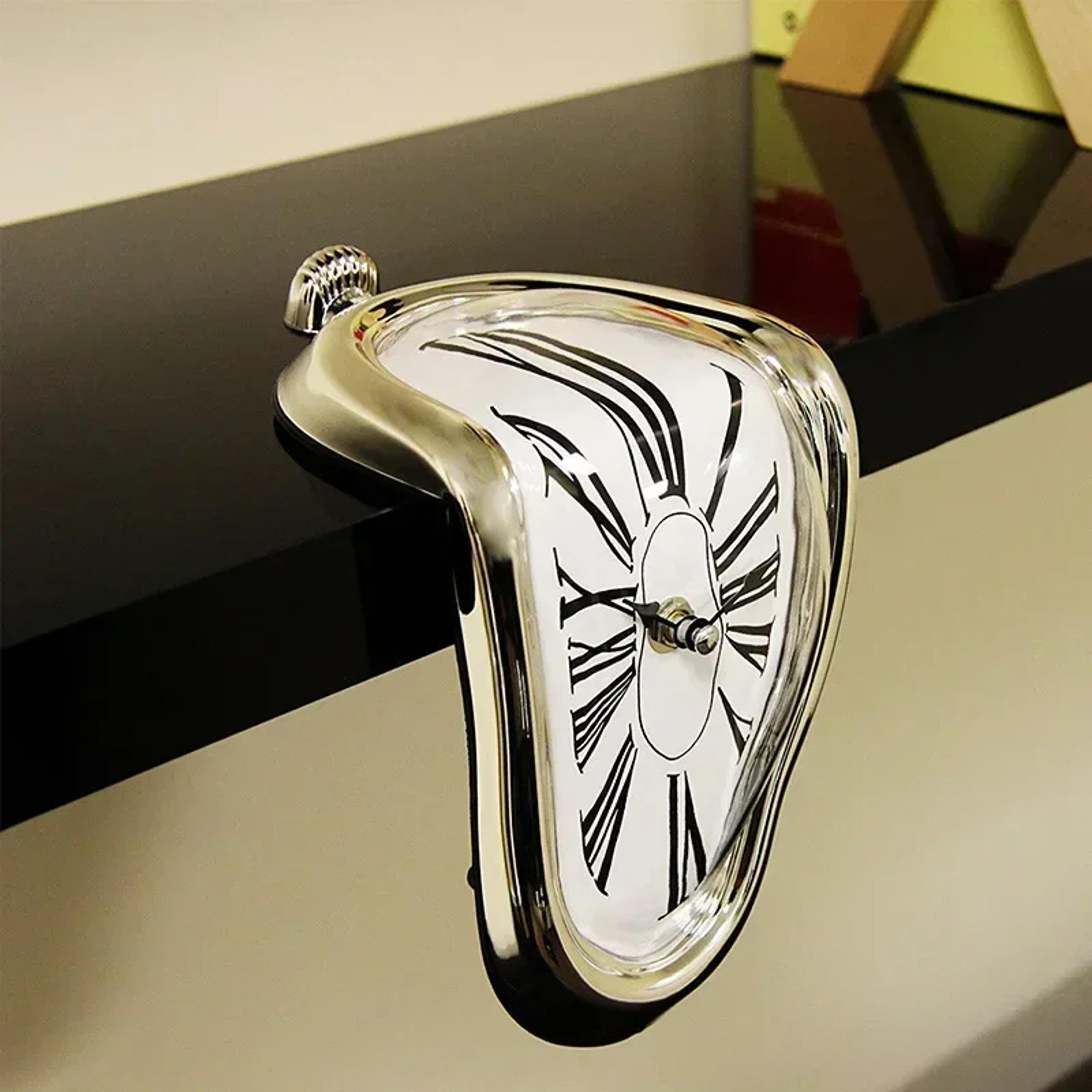 Surreal Melting Clock In Salvador Dali Style Unique Wall Art For Home  Garden Decor 5