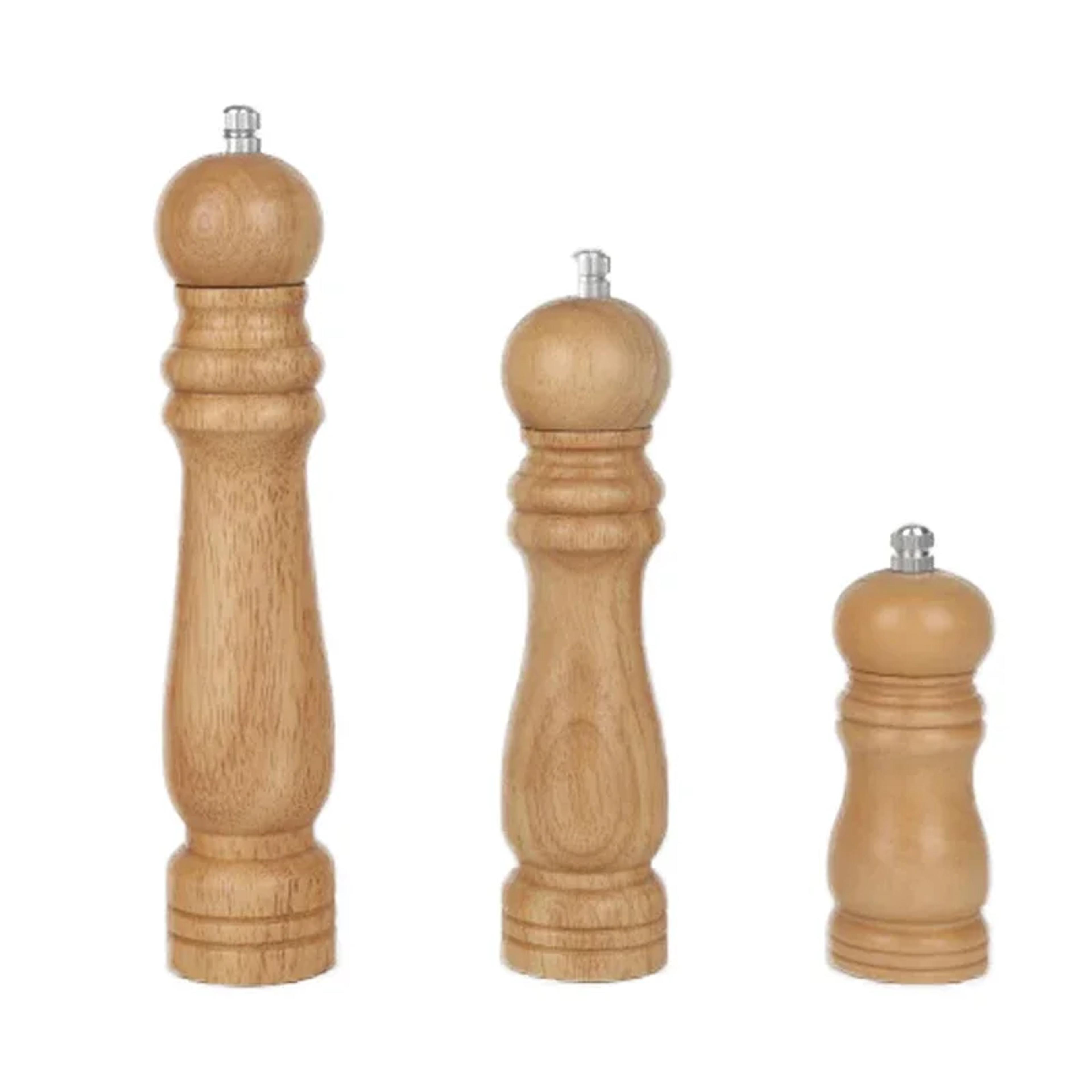 Solid Wood Salt And Pepper Grinder Set Adjustable Spice Mill For Kitchen Cooking 4