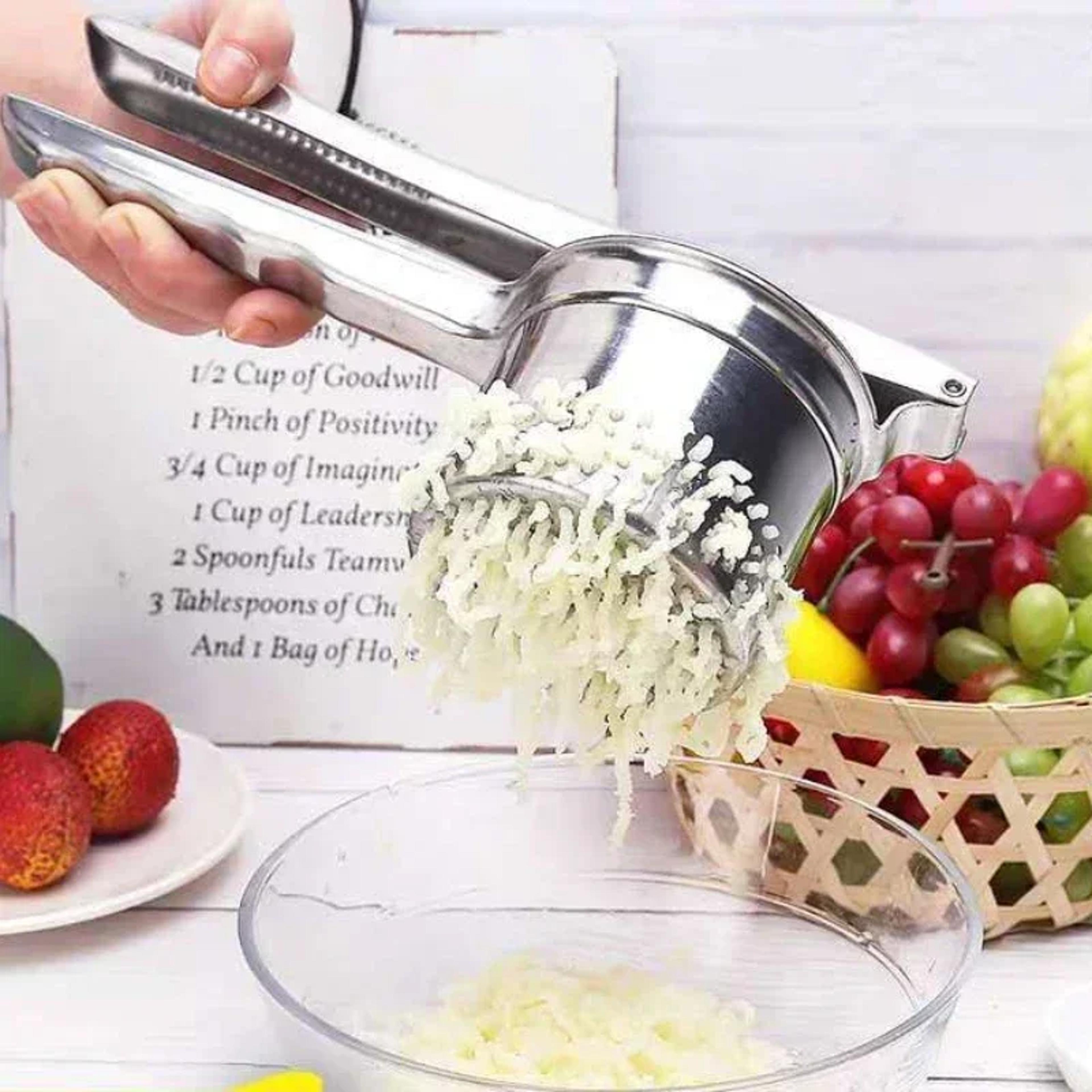 Stainless Steel Masher Ricer Press For Potatoes Fruits  Vegetables Squeezer  Juicer Tool For Smooth 0