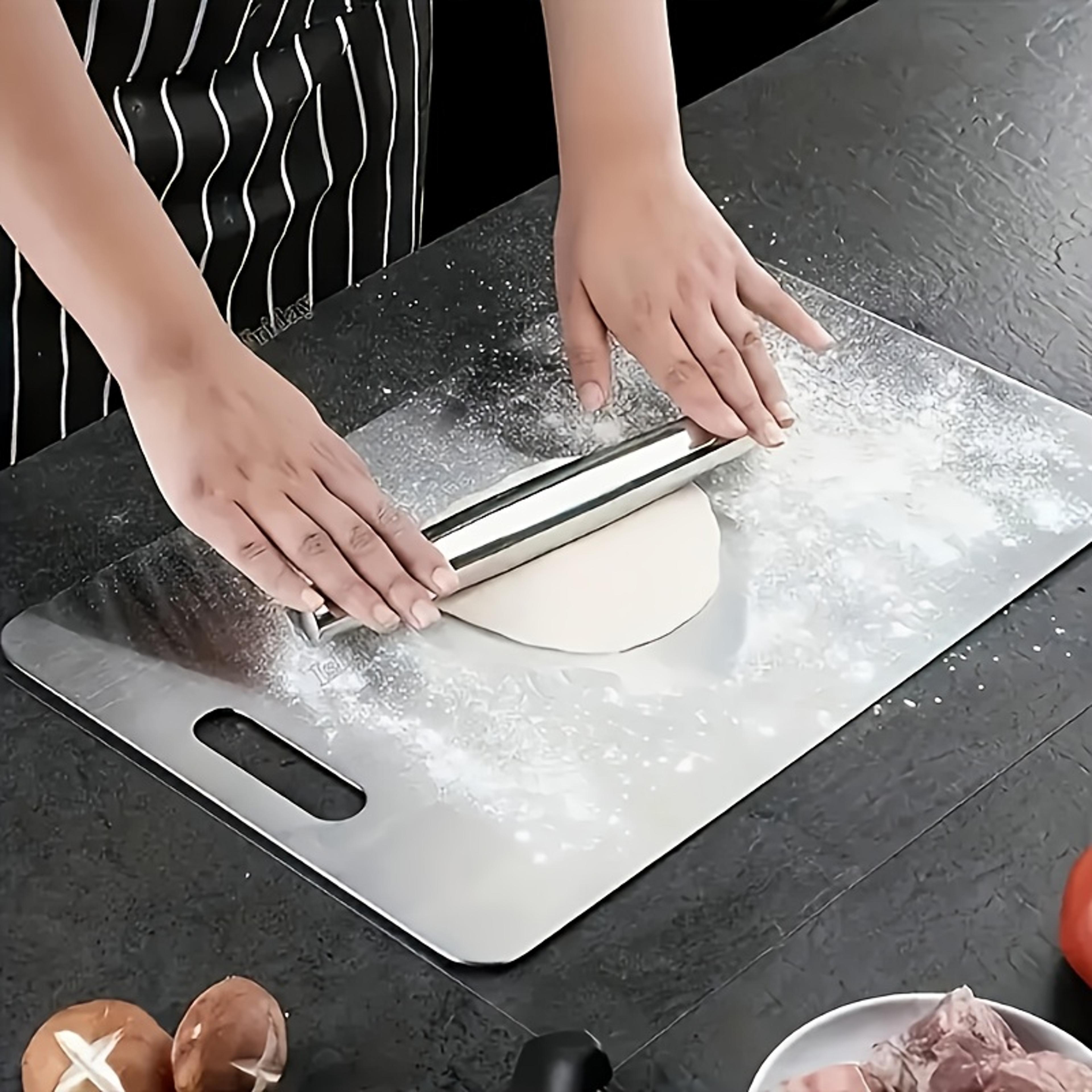 Stainless Steel Cutting Boards Set NonSlip BPA Free Rustproof With Juice Groove 0