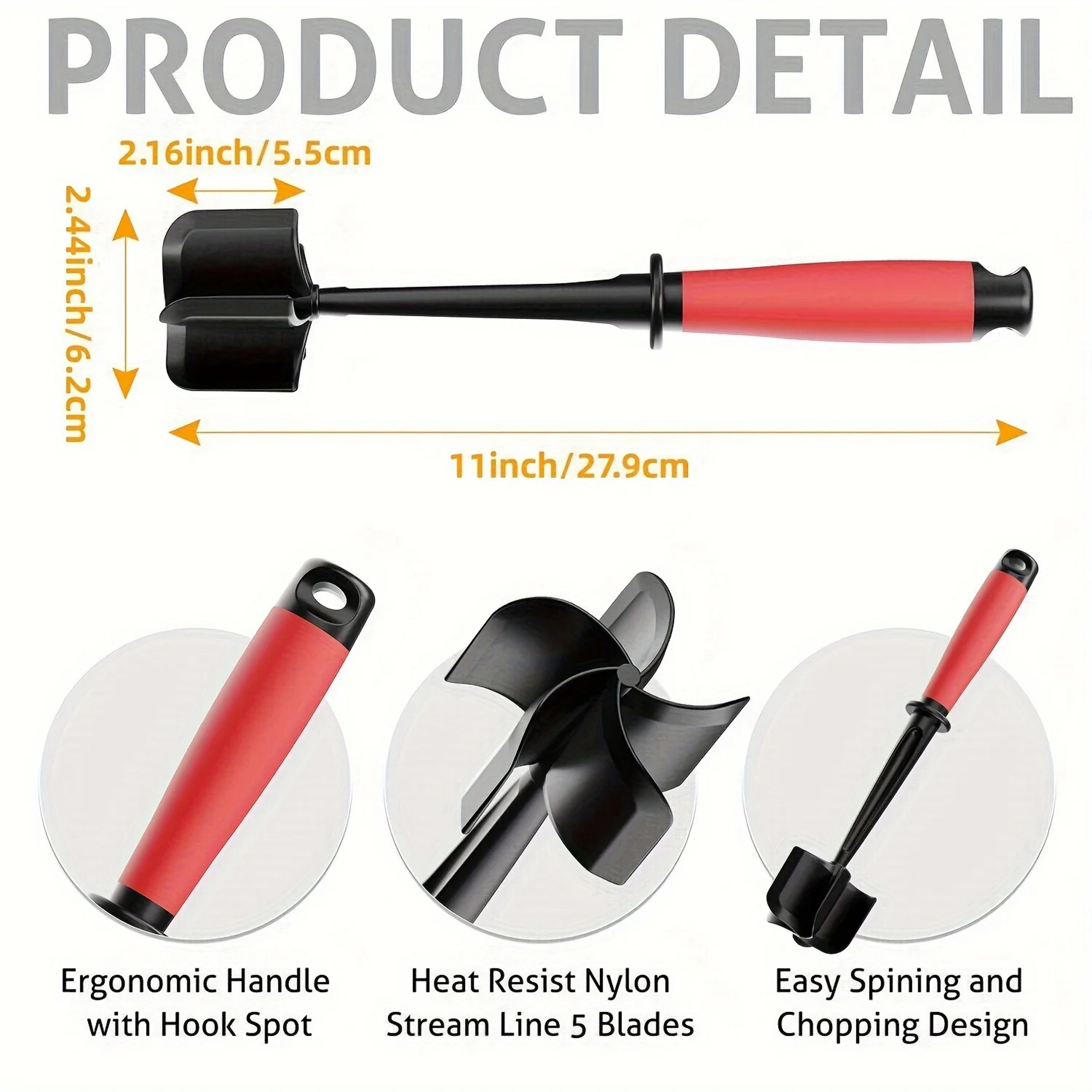 Meat Chopper  Masher Heavy Duty NonStick Dishwasher Safe 2
