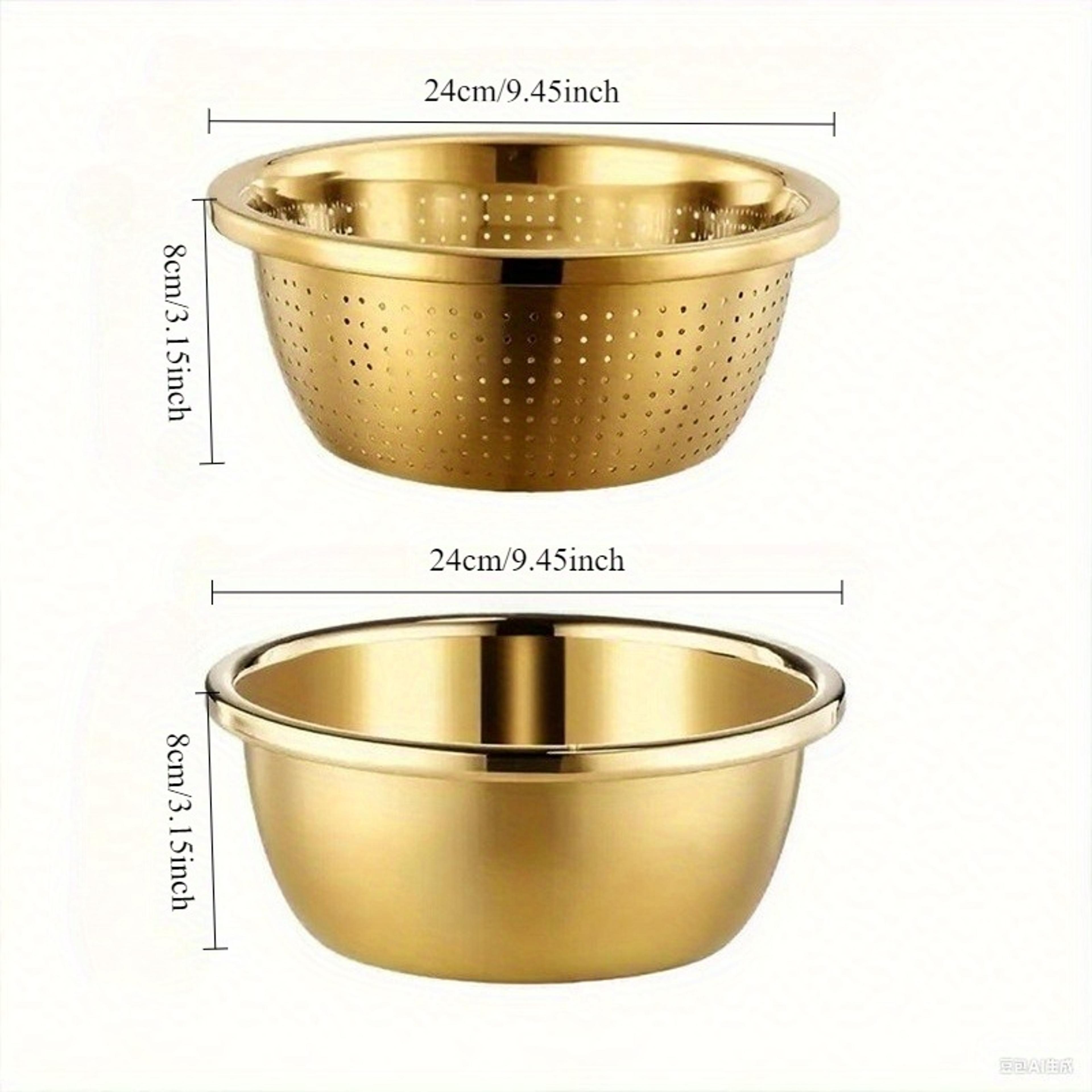 Stainless Steel Strainer  Steamer Set Heavy Duty Rustproof Dishwasher Safe 5