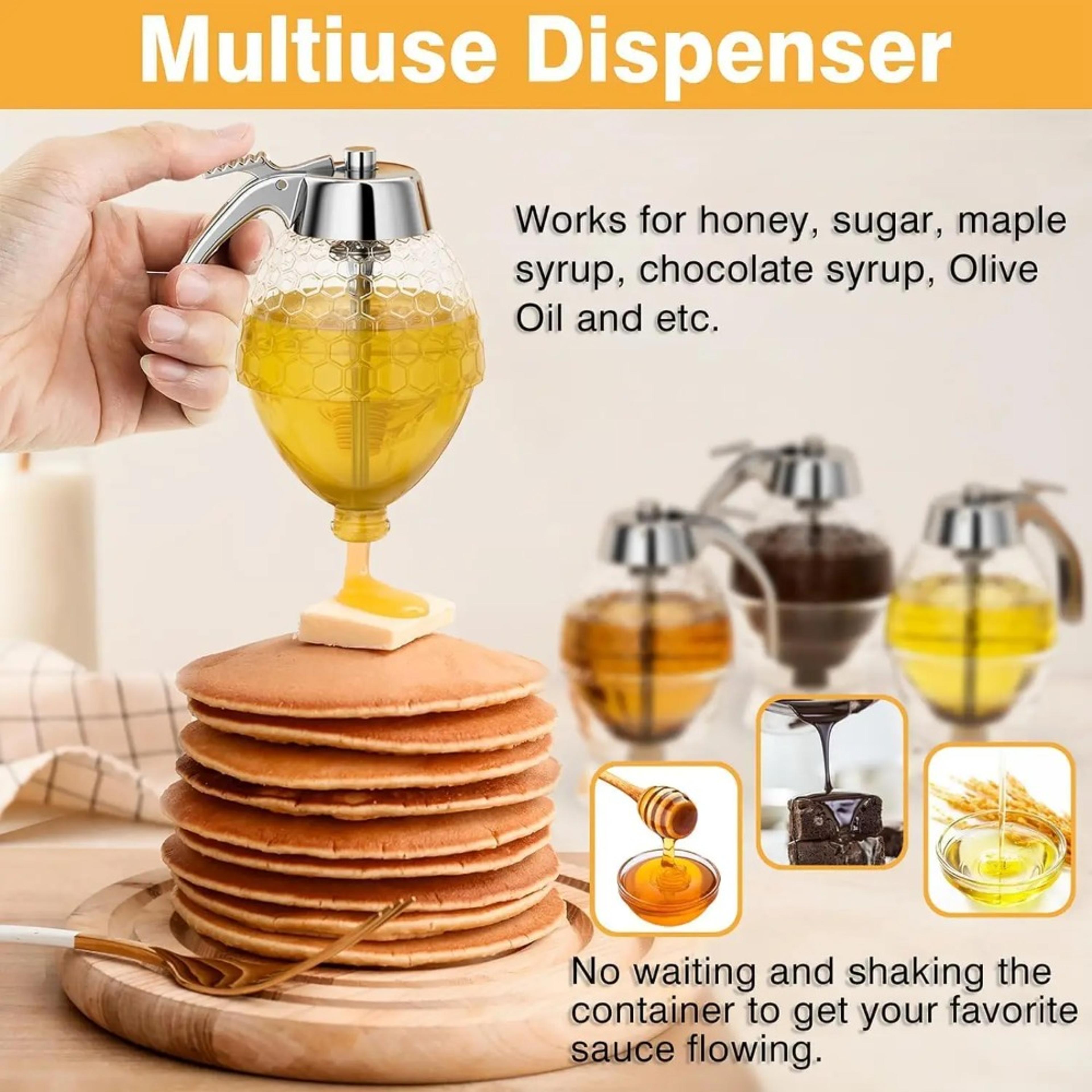 Drip Free Honey Dispenser  Maple Syrup Pitcher Elegant HoneycombShaped Honey Jar With Stand For Cle 5