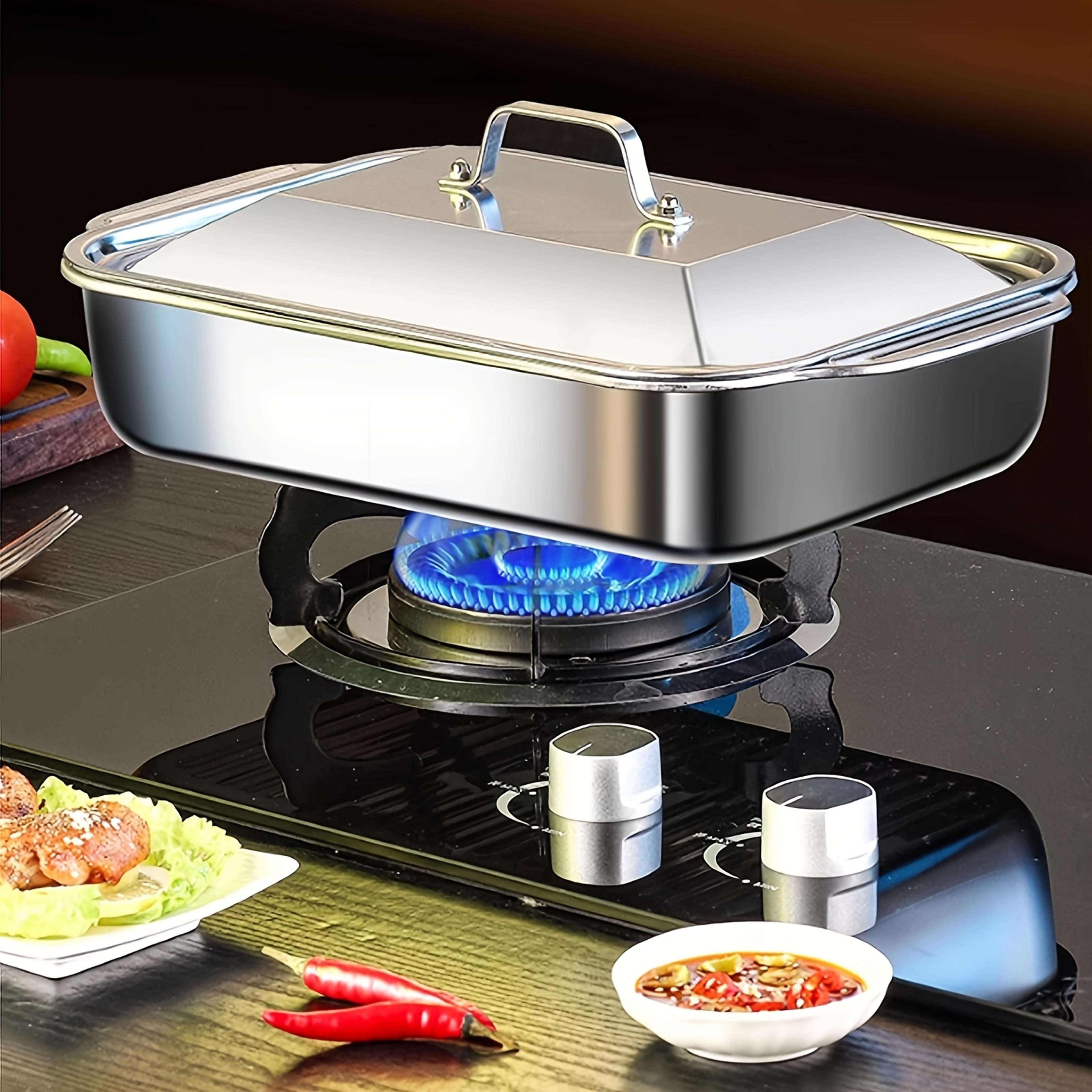 Stainless Steel Baking Pan Set With Lids Deep Dish Cookware For Fish Pasta And Grilling Oven  Dishw 0