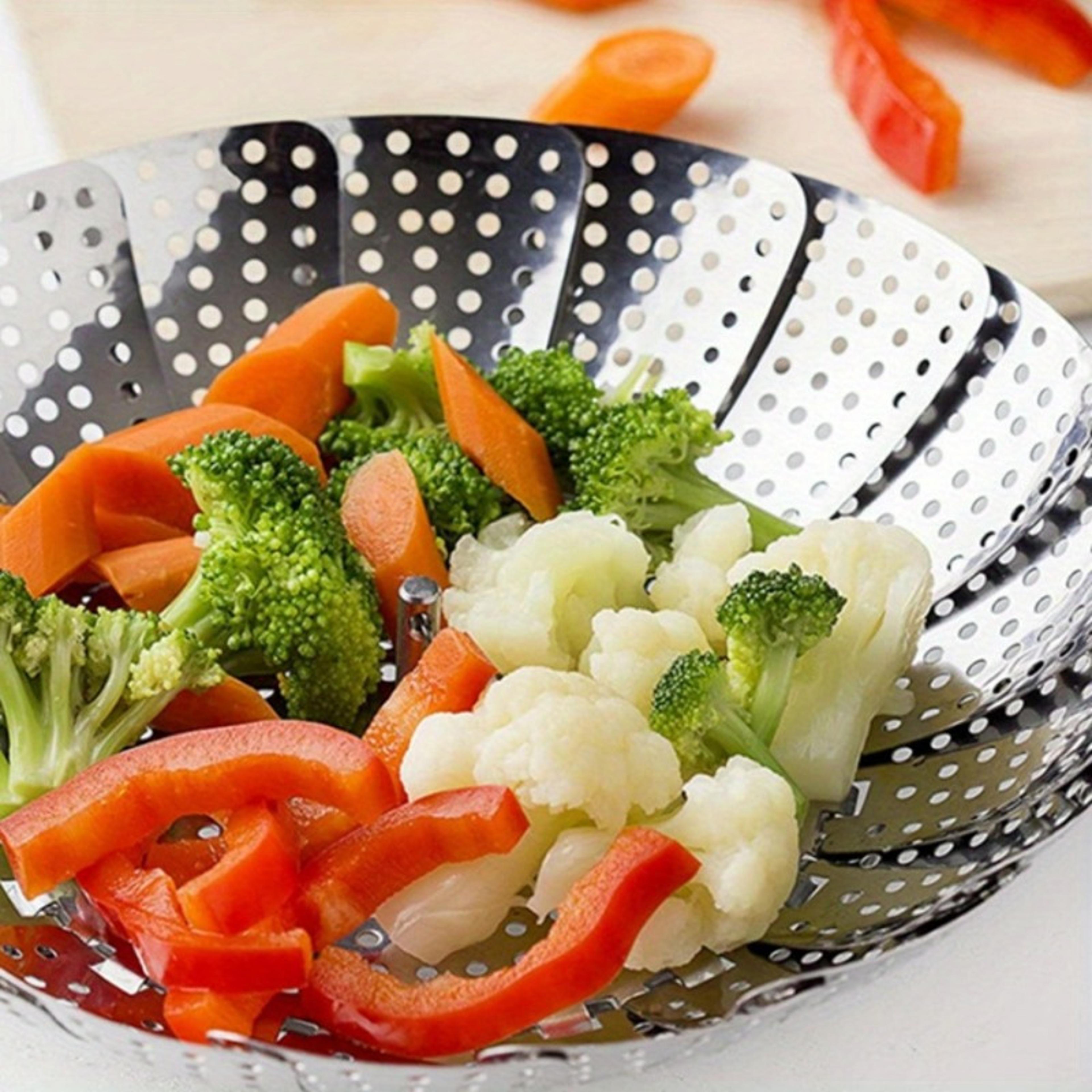 Stainless Steel Steamer Basket Foldable Steamer Rack For Pots Durable  Easy To Clean Veggie Stea 3