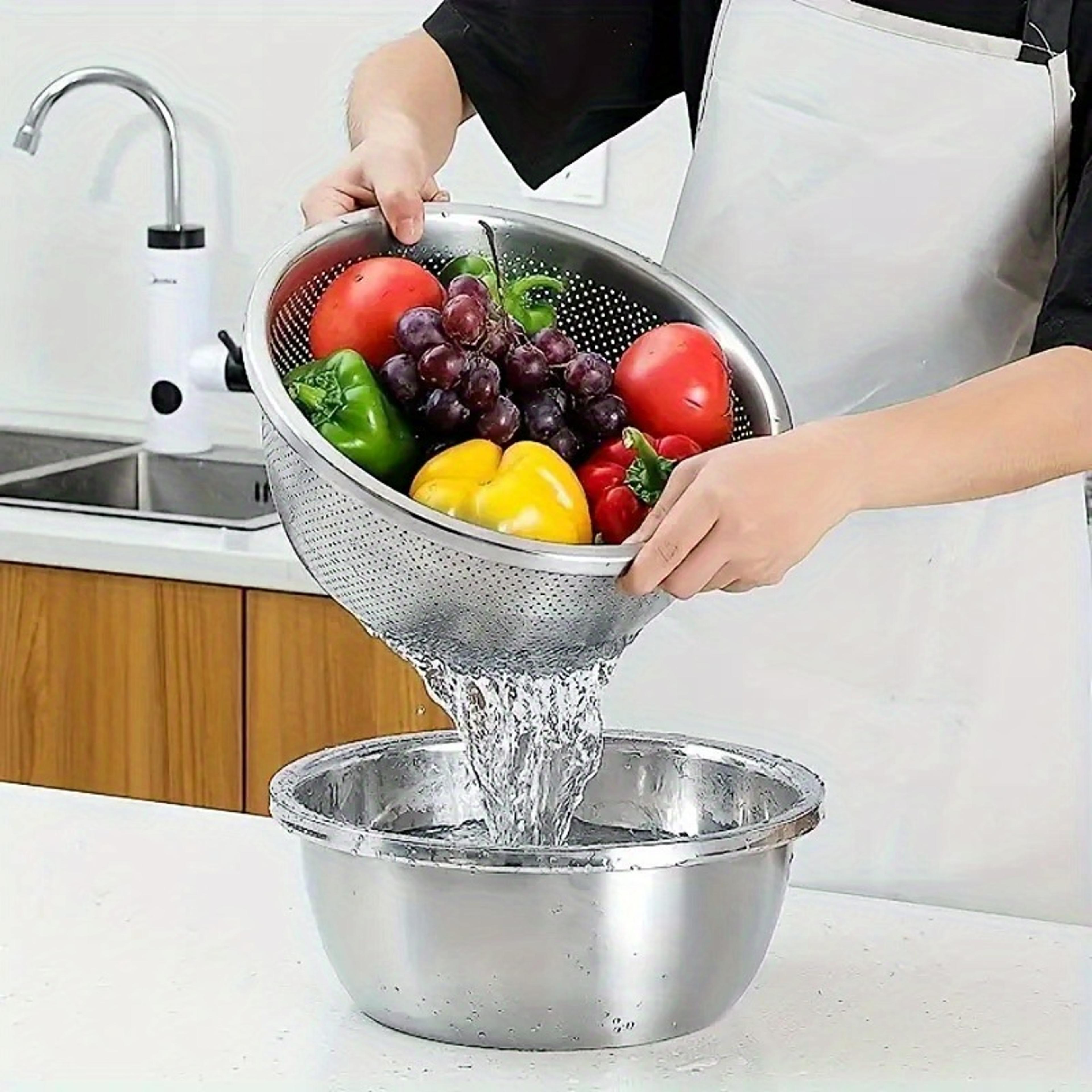 Stainless Steel Colander Set Heavy Duty Strainer For Vegetables Fruit Pasta And More 3