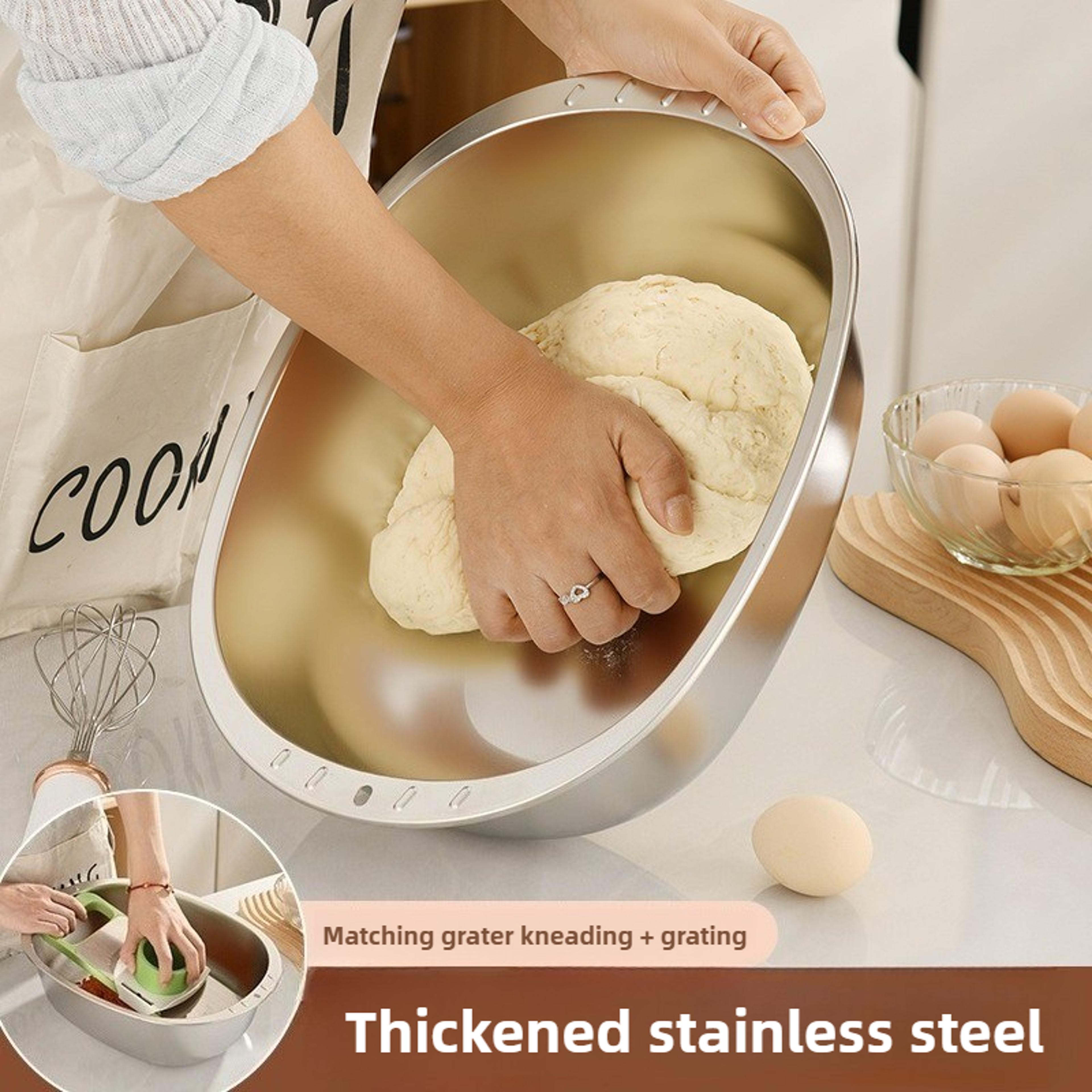 Heavy Duty Stainless Steel Mixing Bowl For Dough Kneading  Vegetables FoodGrade Dishwasher Safe 0