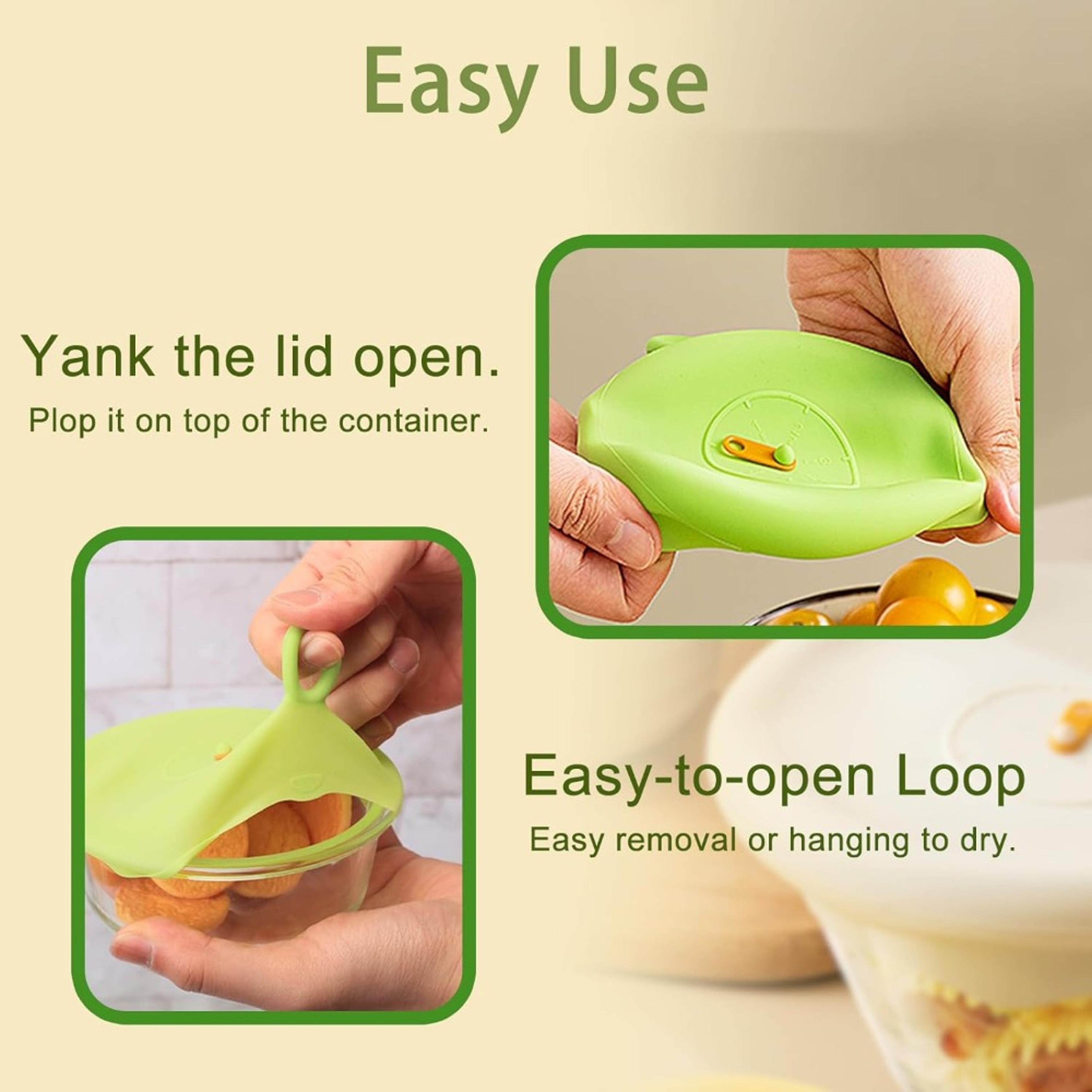 Silicone Stretch Food Covers EcoFriendly Reusable Lids With Pull Tab  Weekly Tracker For BowlsJarsC 2
