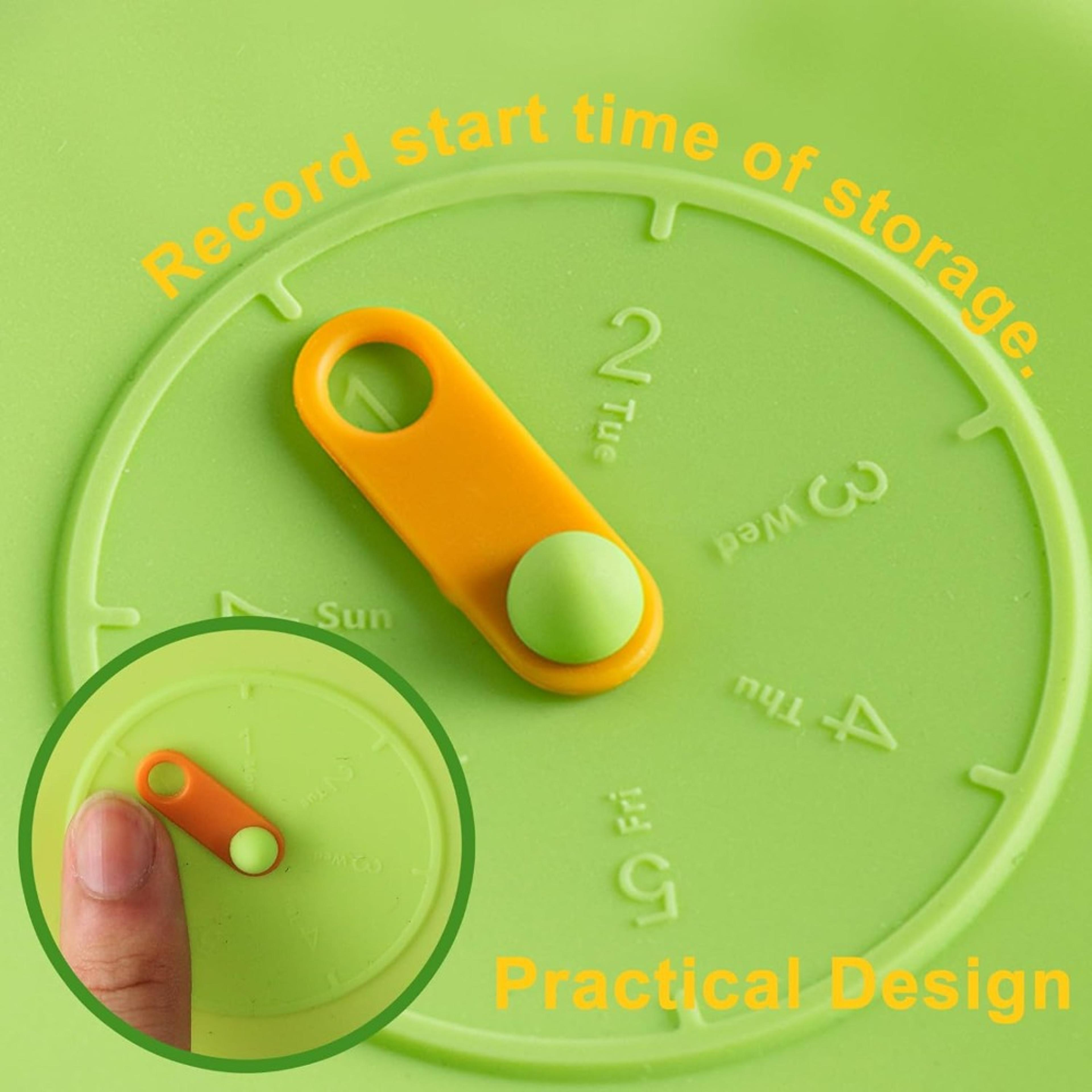 Silicone Stretch Food Covers EcoFriendly Reusable Lids With Pull Tab  Weekly Tracker For BowlsJarsC 4