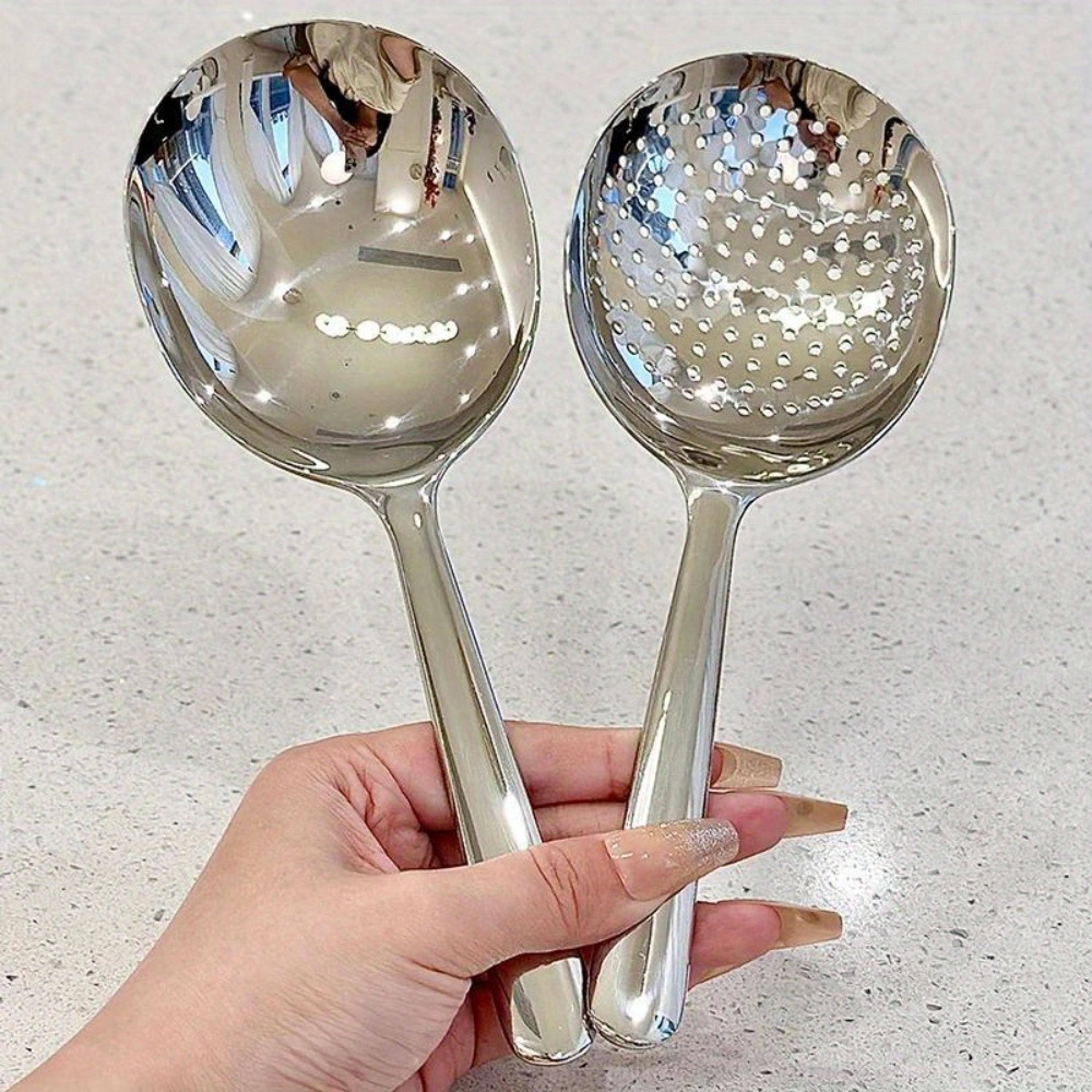 Heavy Duty Stainless Steel Serving Spoons Large HeatResistant Kitchen Ladles For Restaurant Caterin 5