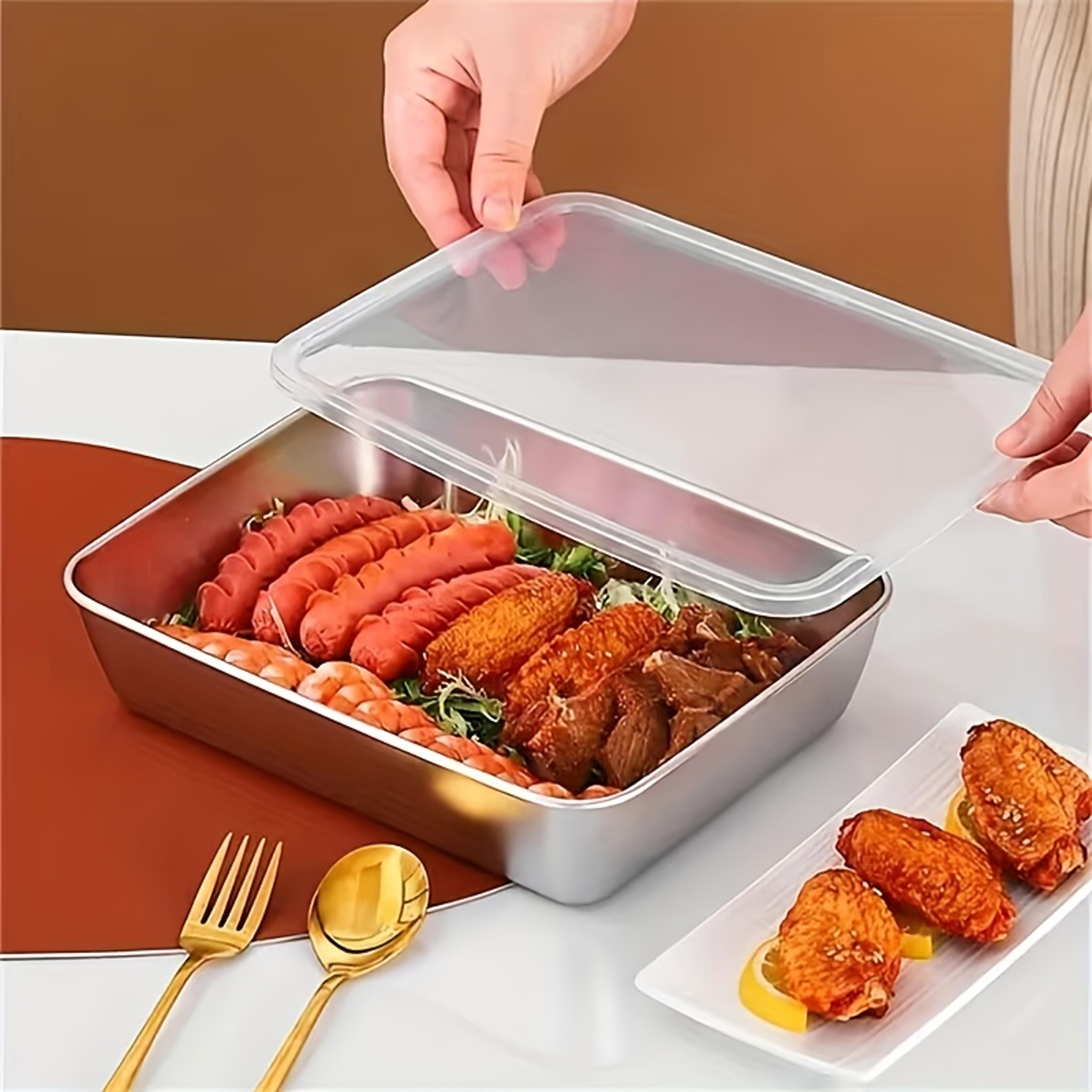 Stainless Steel Baking Storage Box Stackable Container For Cookies Bread Cakes  Meal Prep 4