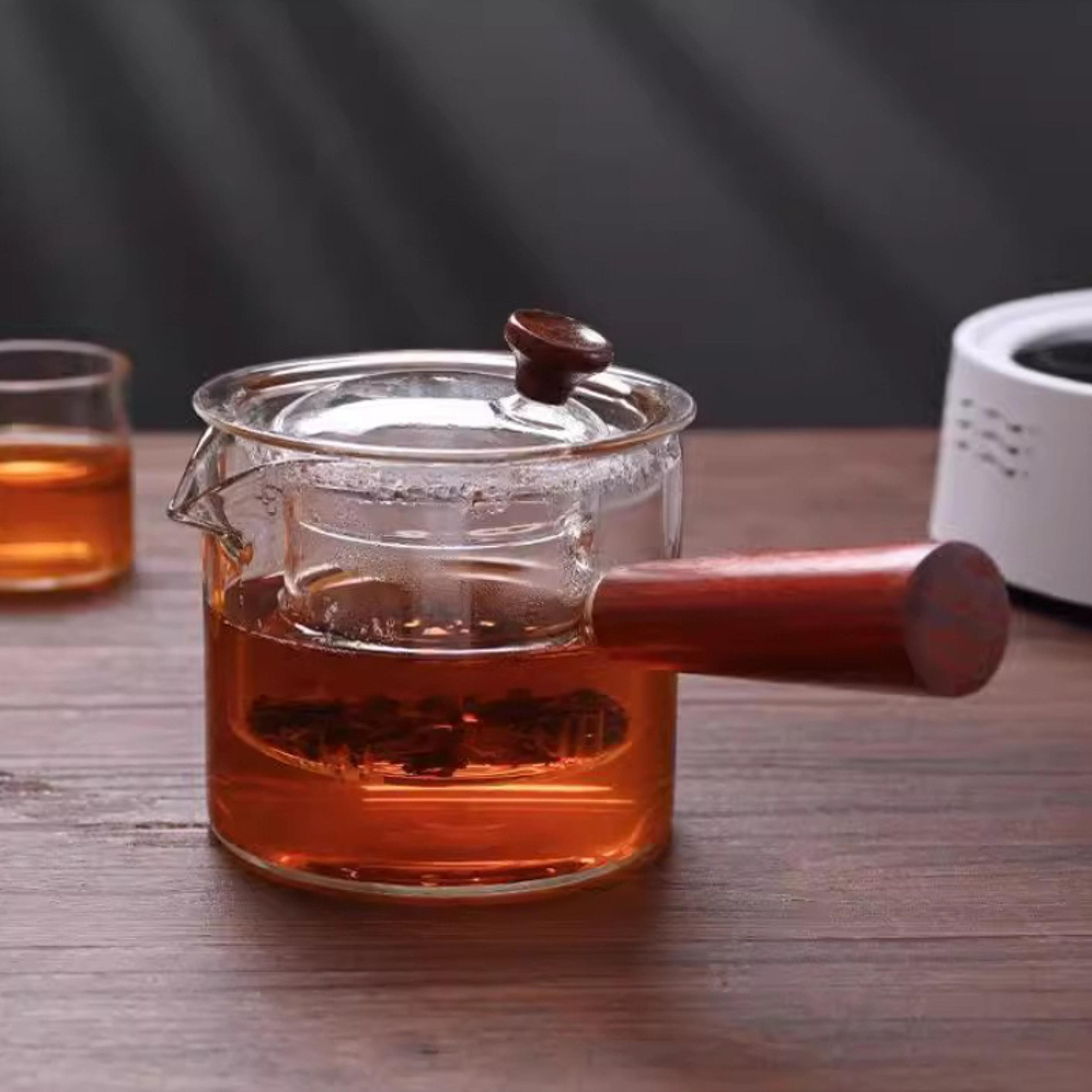 filterable heat resistant thickened glass teapot high borosilicate glass flower tea pot set with heatable feature