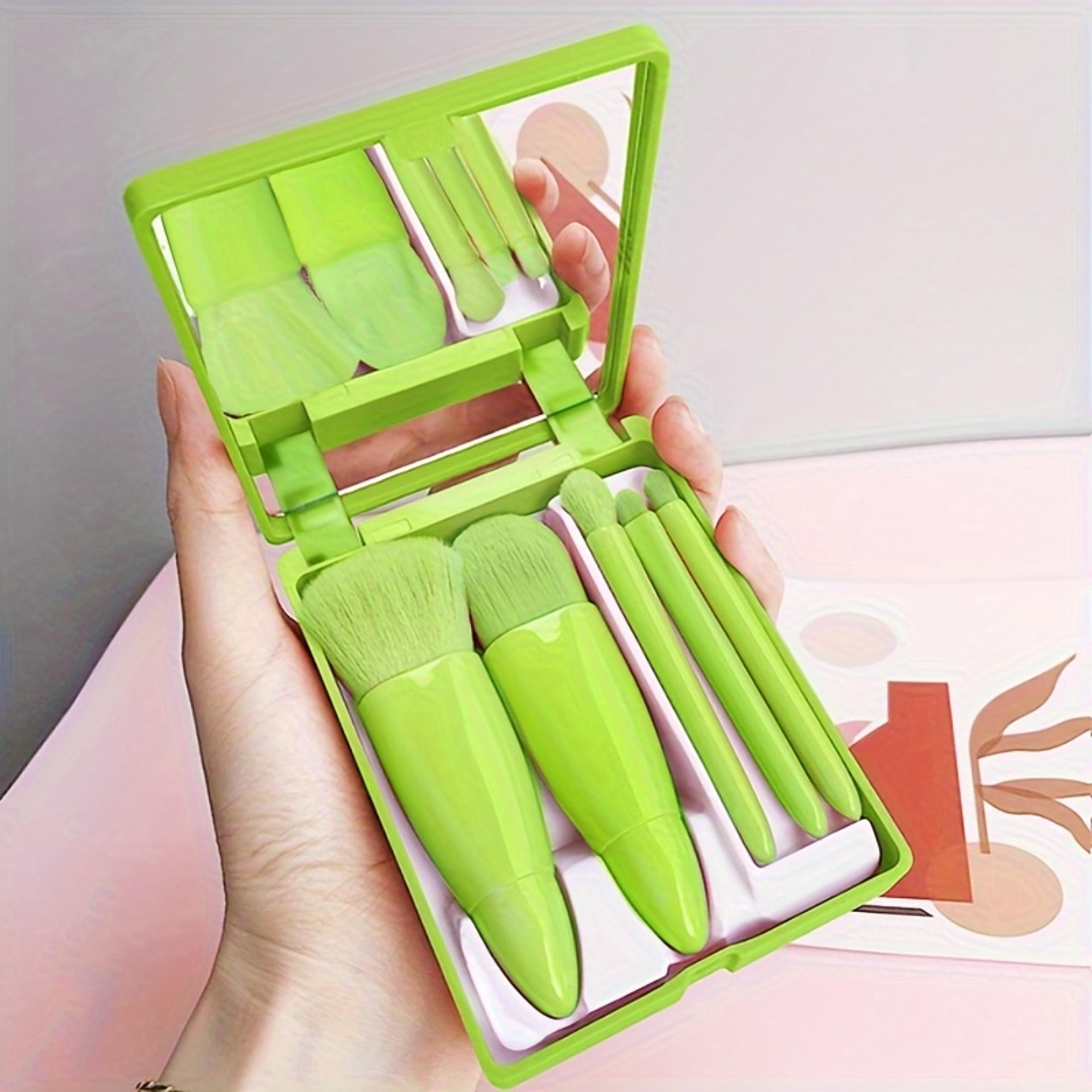 Portable Makeup Brush Set With Mirror Mini Travel Makeup Brush Kit 5