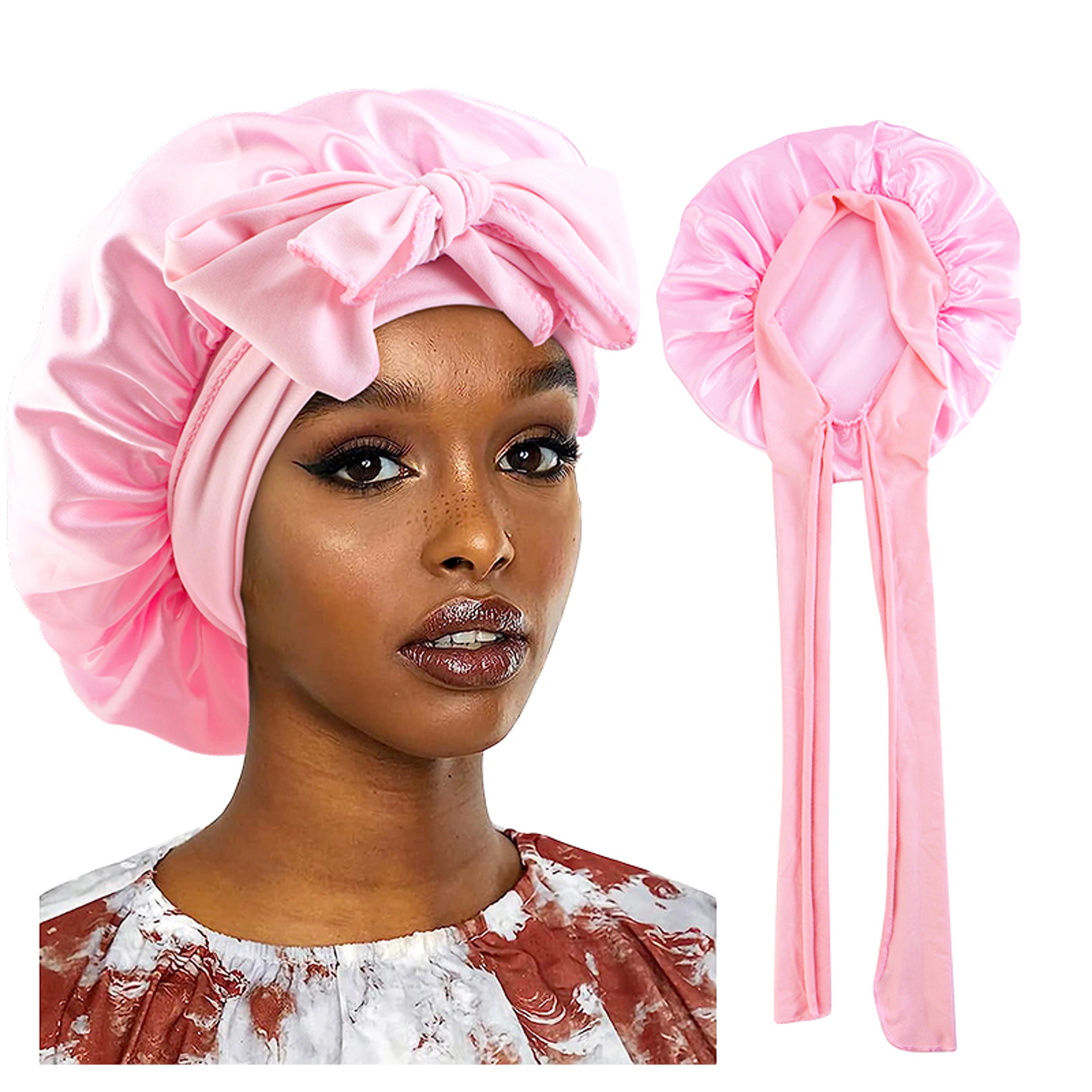 silk bonnet for sleeping with wide band stretch satin sleep cap for hair protection