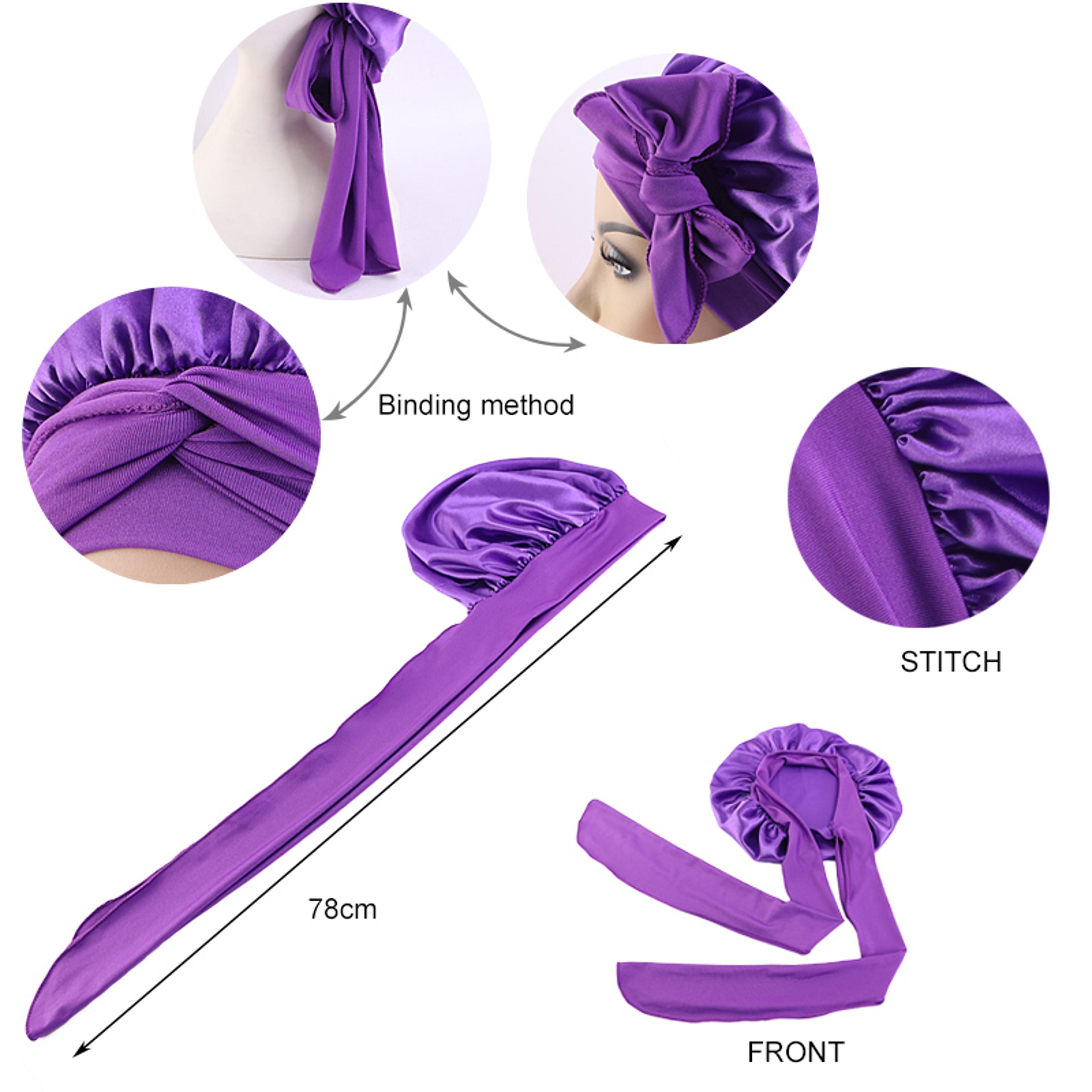 Silk Bonnet For Sleeping With Wide Band Stretch Satin Sleep Cap For Hair Protection 1