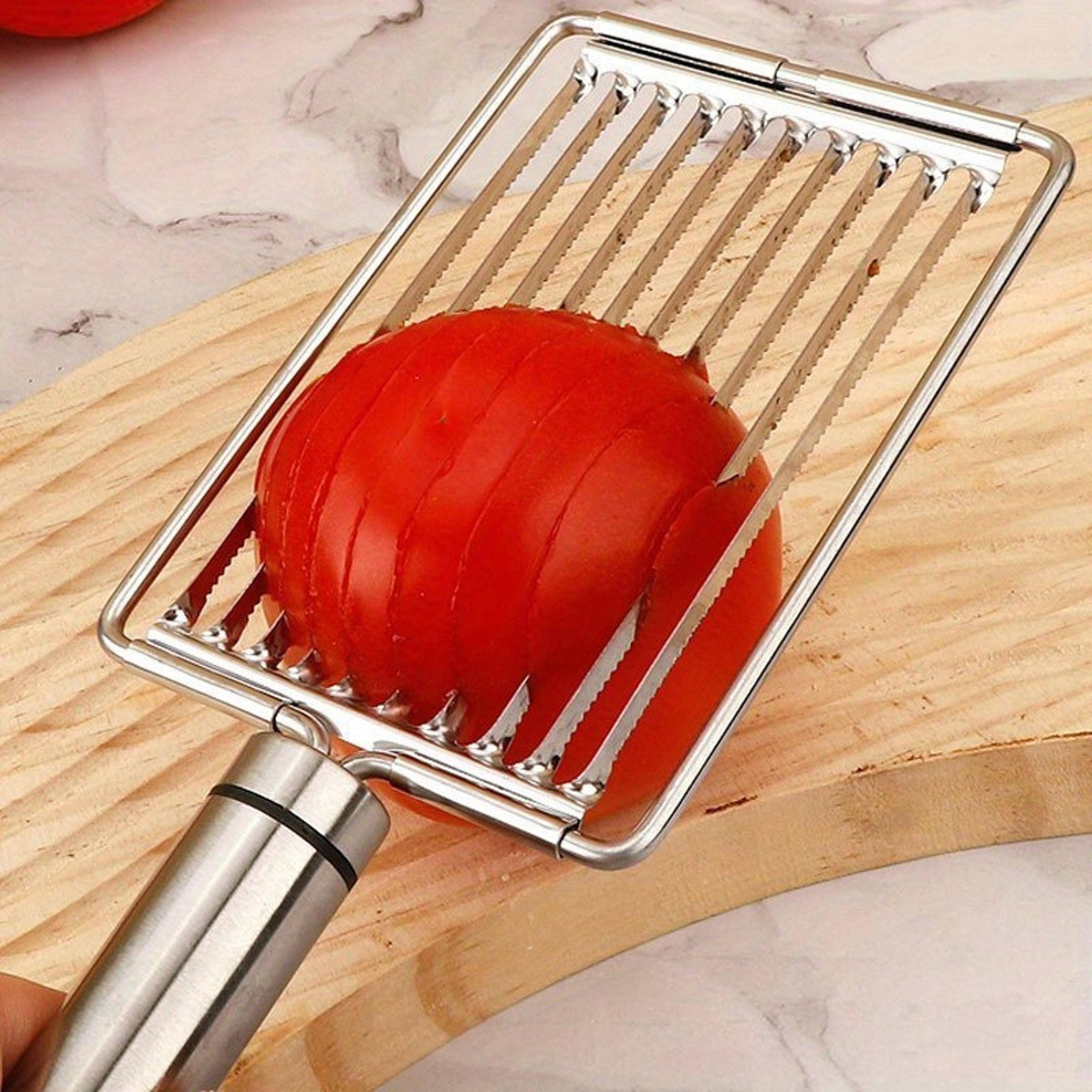 stainless steel tomato slicer manual vegetable cutter for fresh salads & sandwiches