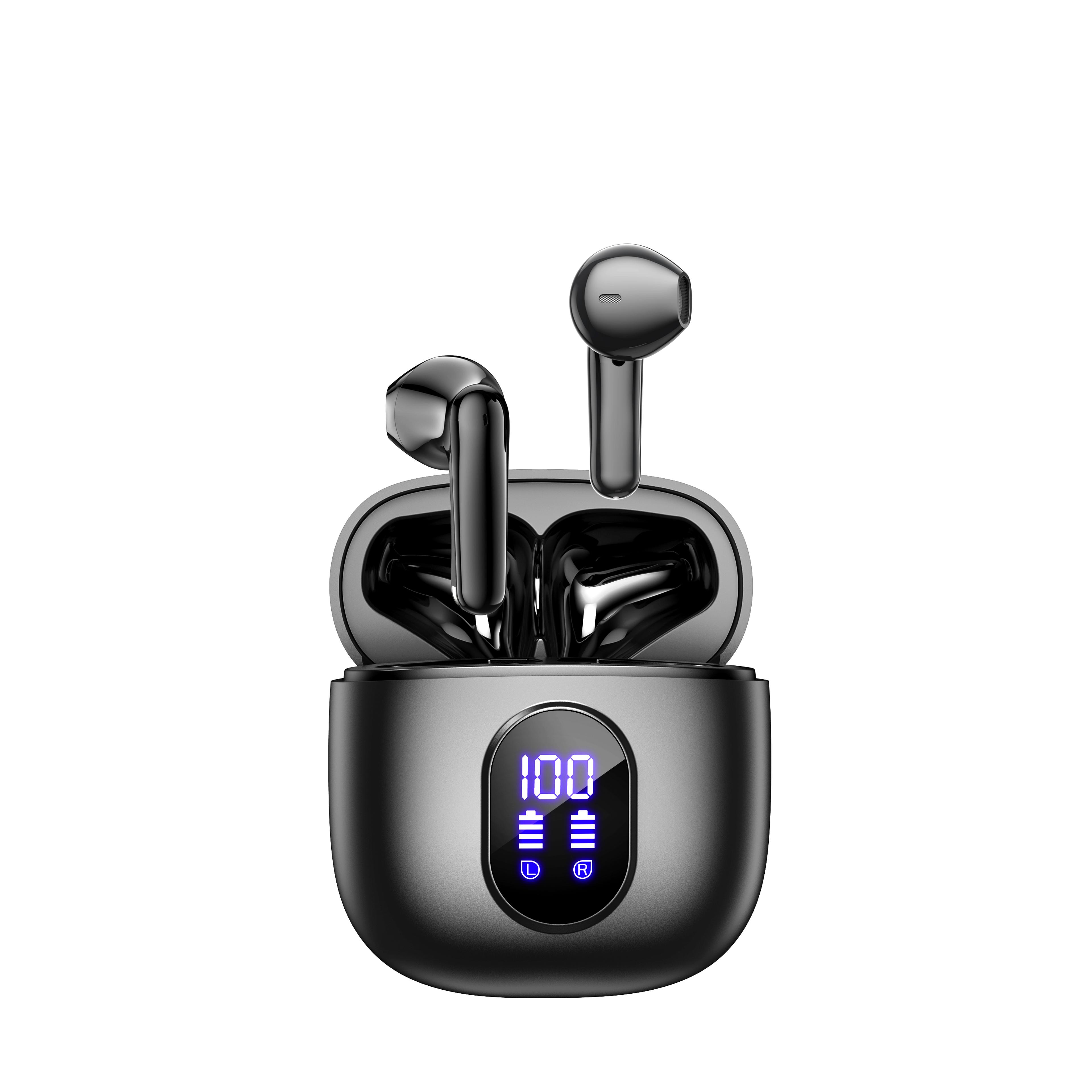 bluetooth enc earphones true wireless stereo with noise cancellation & digital display tws earbuds with mic