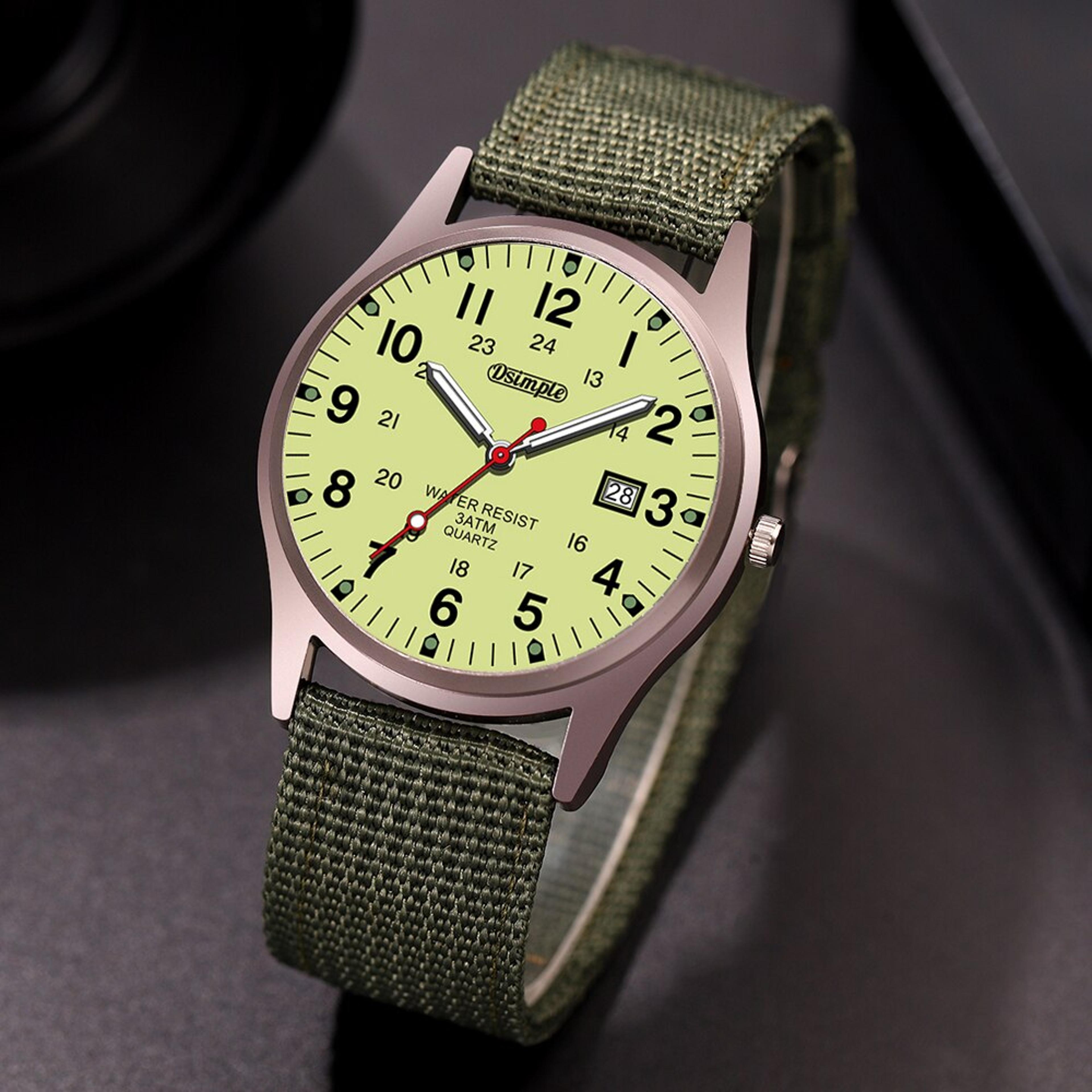 luxury military sports quartz wristwatch for men luminous nylon band casual watch with calendar