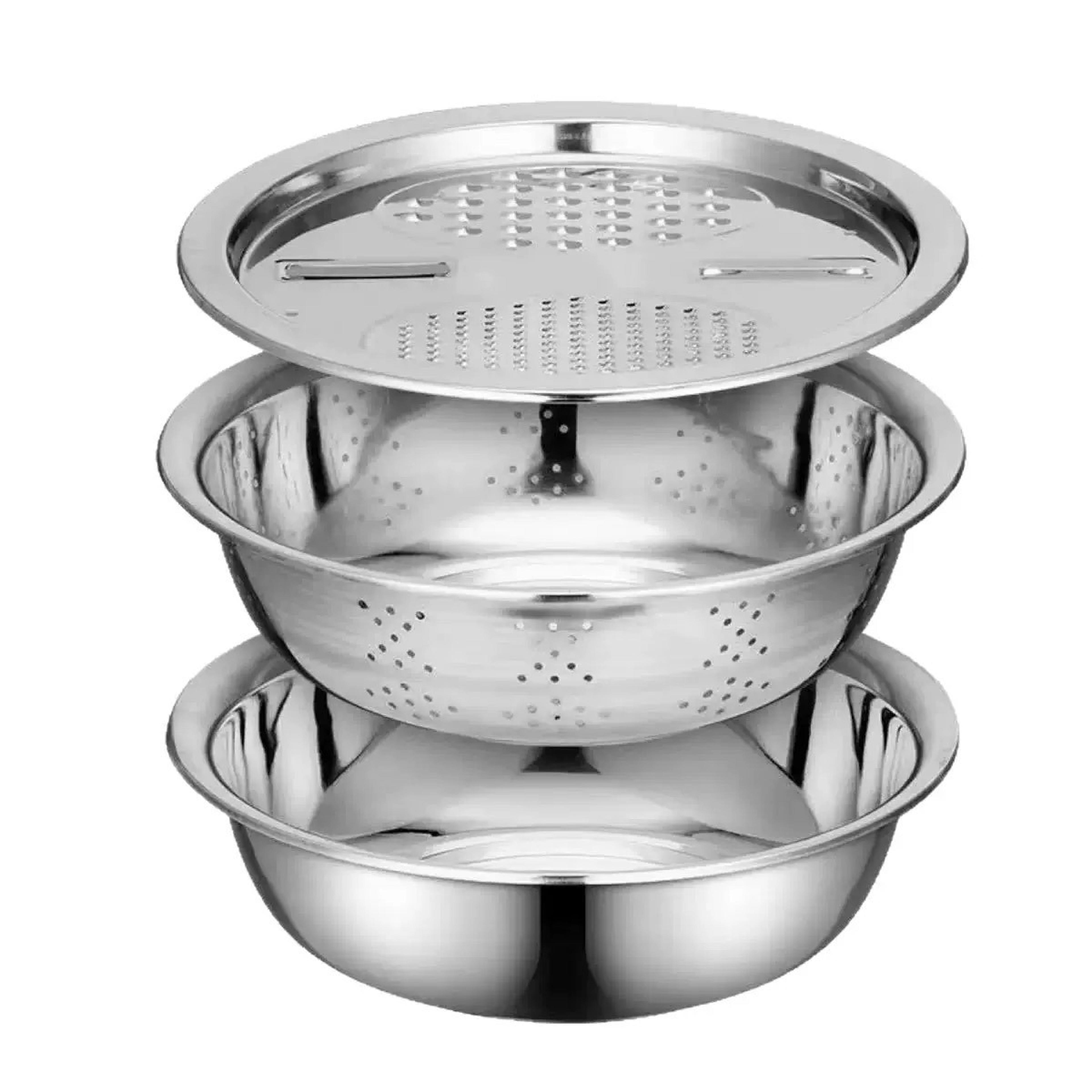 multifunctional stainless steel vegetable slicer & drain basket potato slicer and washing basin combo