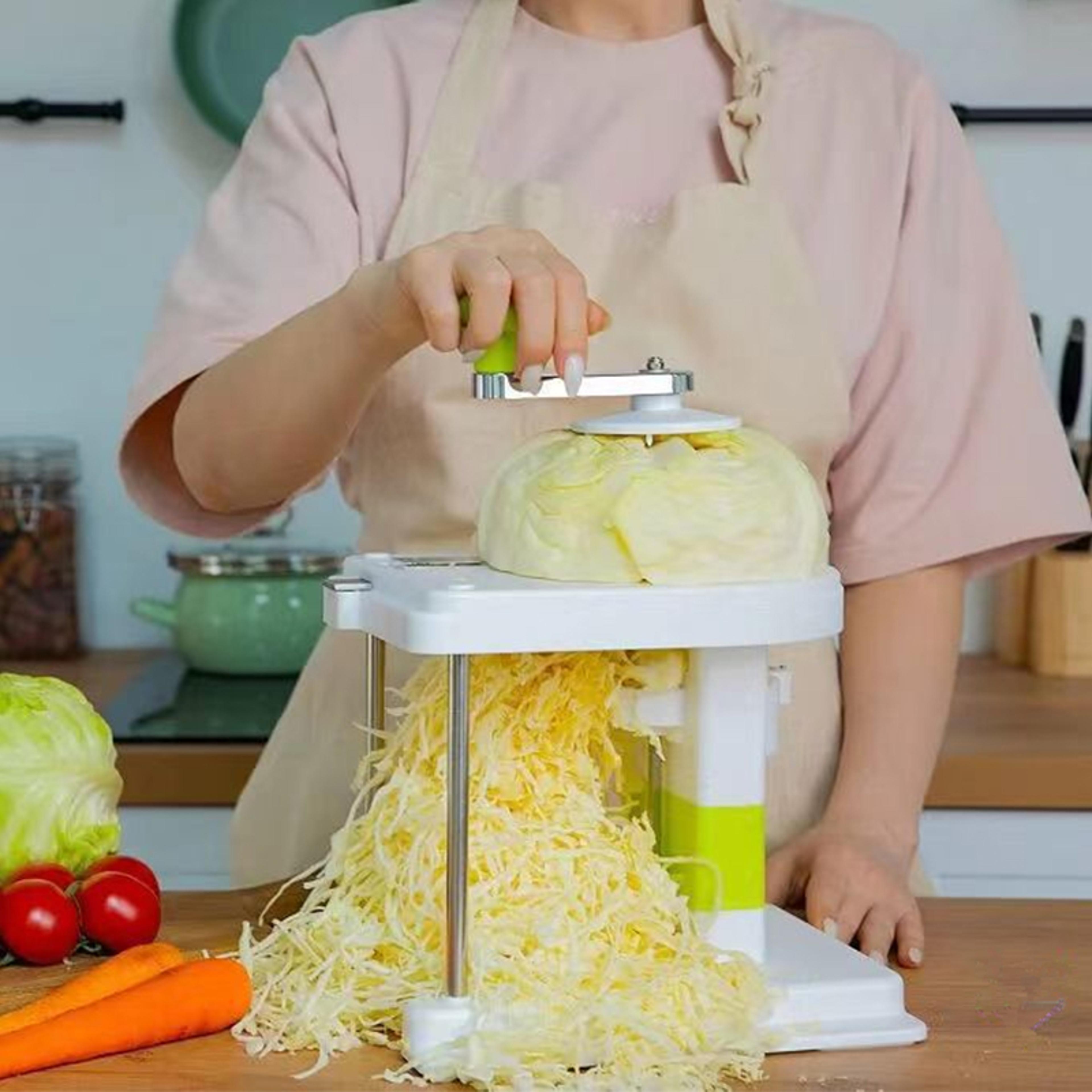 stainless steel cabbage slicer & veggie spiralizer perfect for pasta, spaghetti, and cabbage shredding