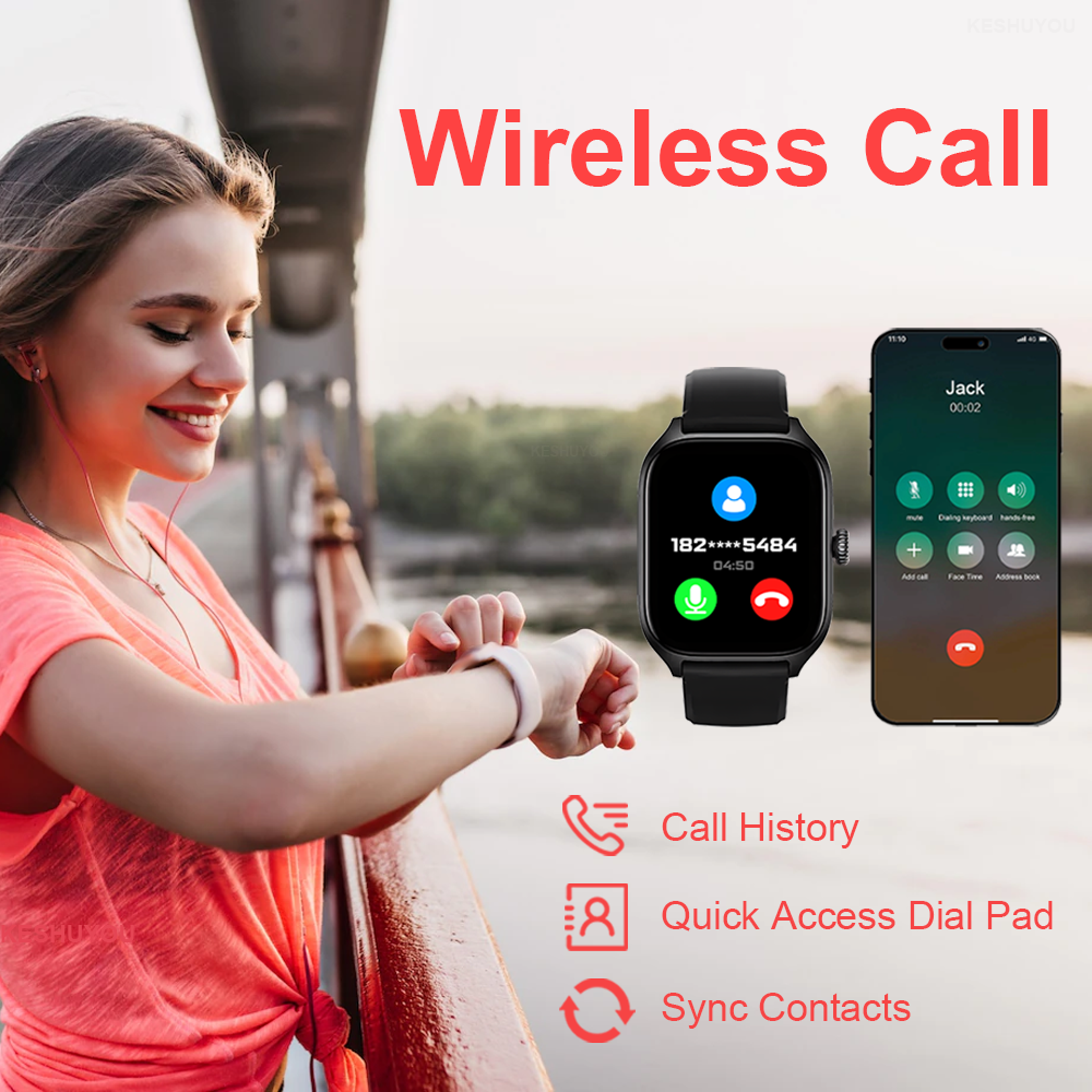 New Smart Watch HD Display Sport Modes Call  Message Preview Weather Forecast For Men  Women 2