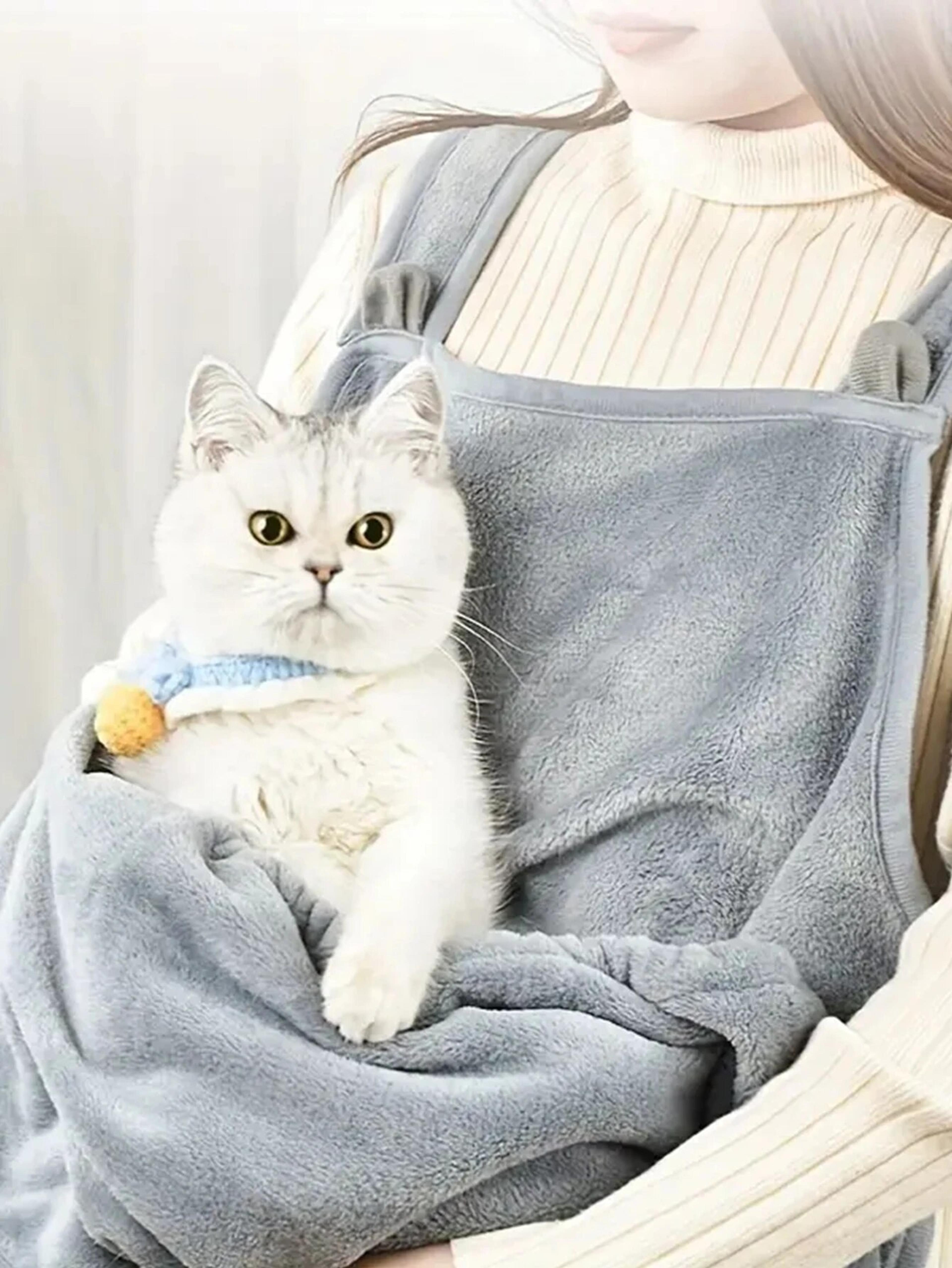 cozy pet carrier apron for small cats and dogs ideal for winter travel, outdoor adventures, and cat sleeping
