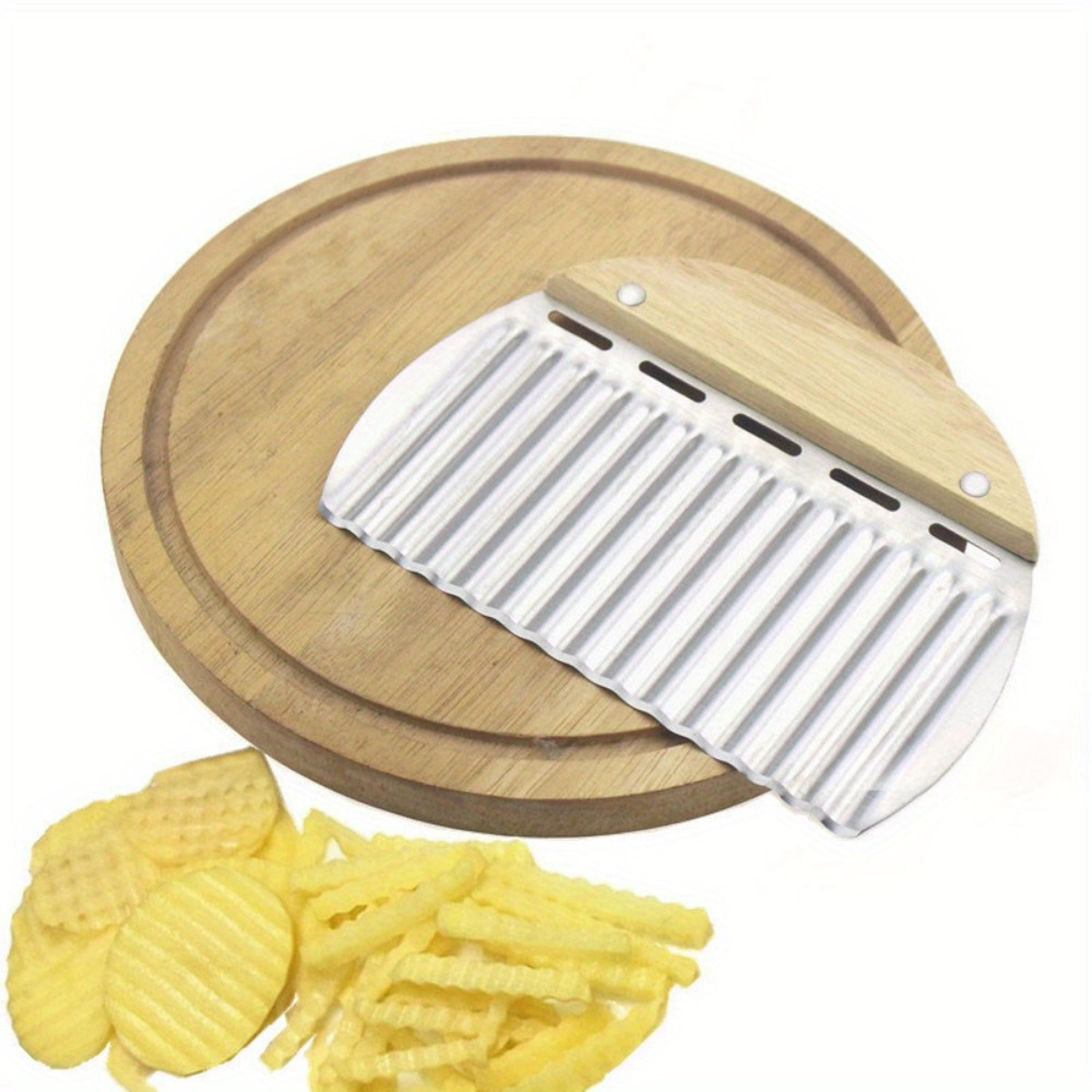 stainless steel potato fry cutter wave knife, serrated blade slicer, for chips & carrot cutting
