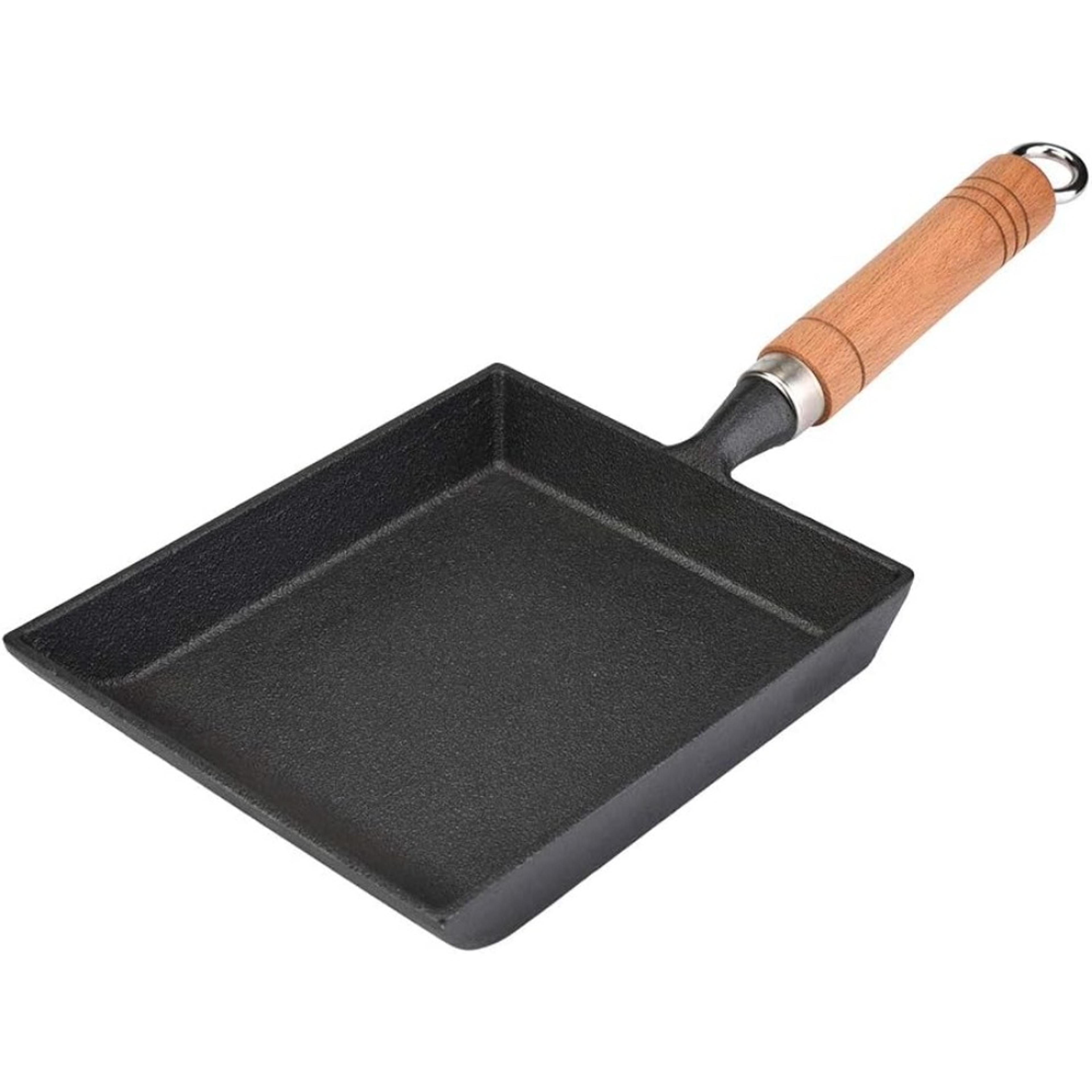 square cast iron non-stick frying pan for eggs & pancakes reusable & easy to clean