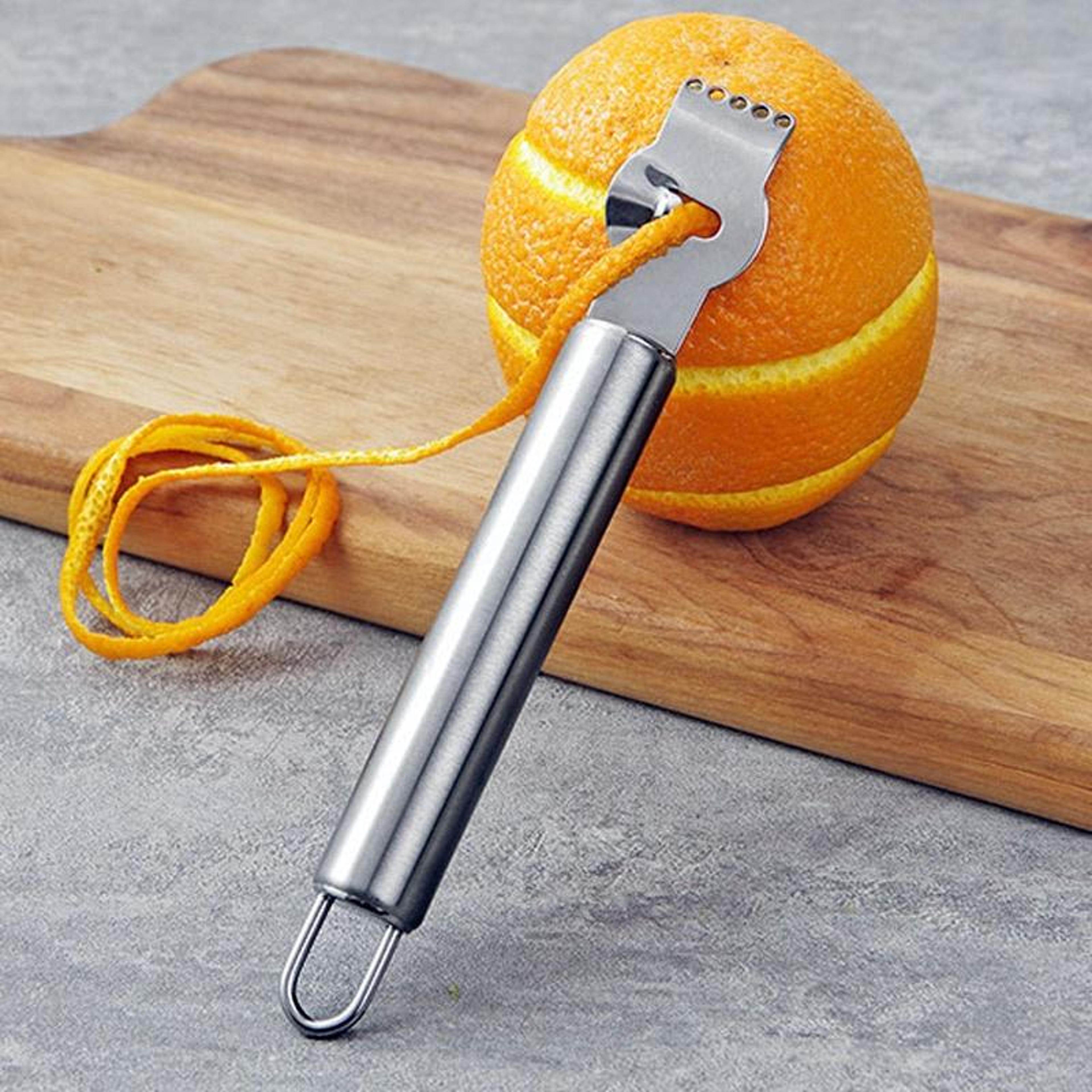 stainless steel lemon peeler & citrus zester multi-use fruit peeler for kitchen perfect for lemon, orange & more