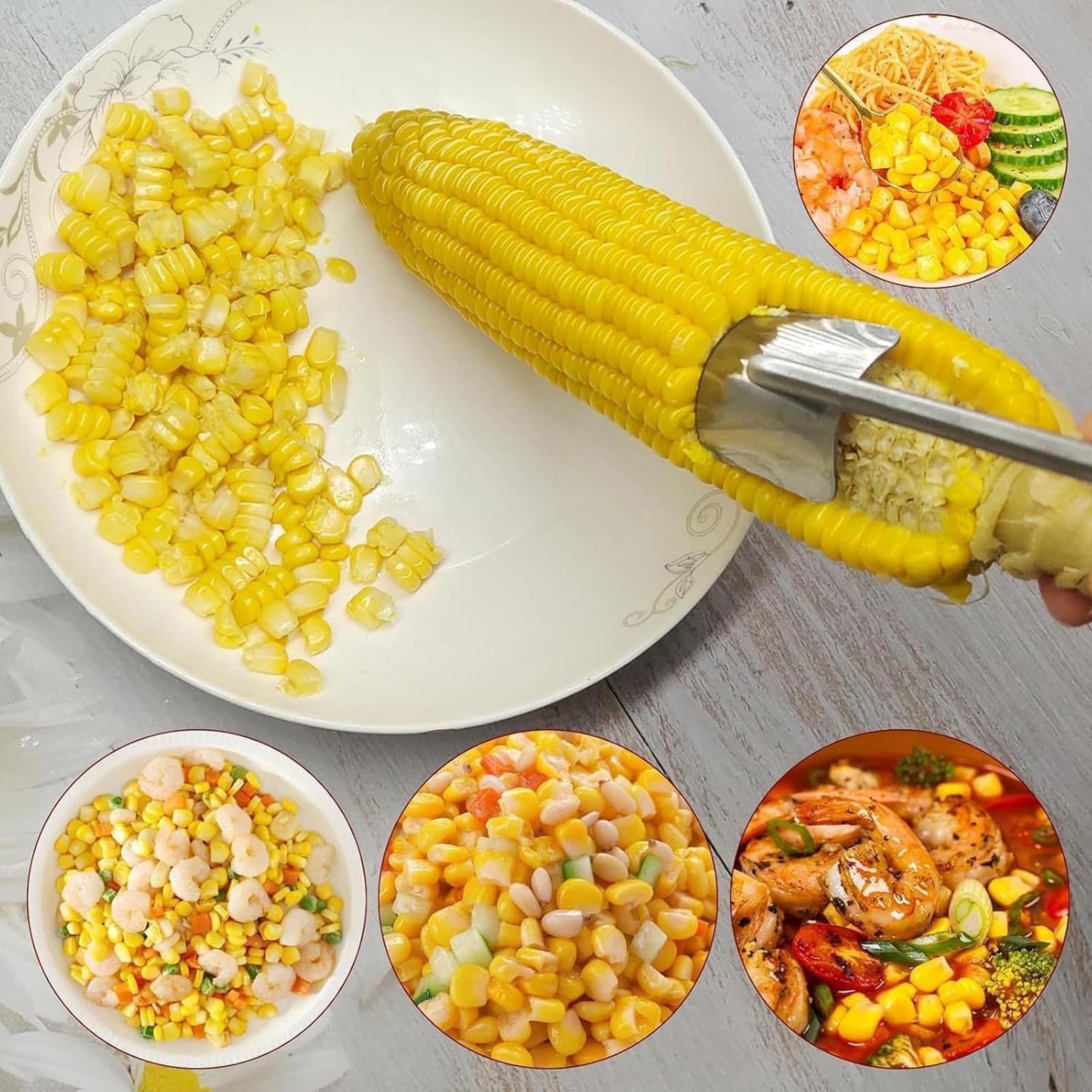 manual corn peeler and corn kernel stripper with easy grip handle