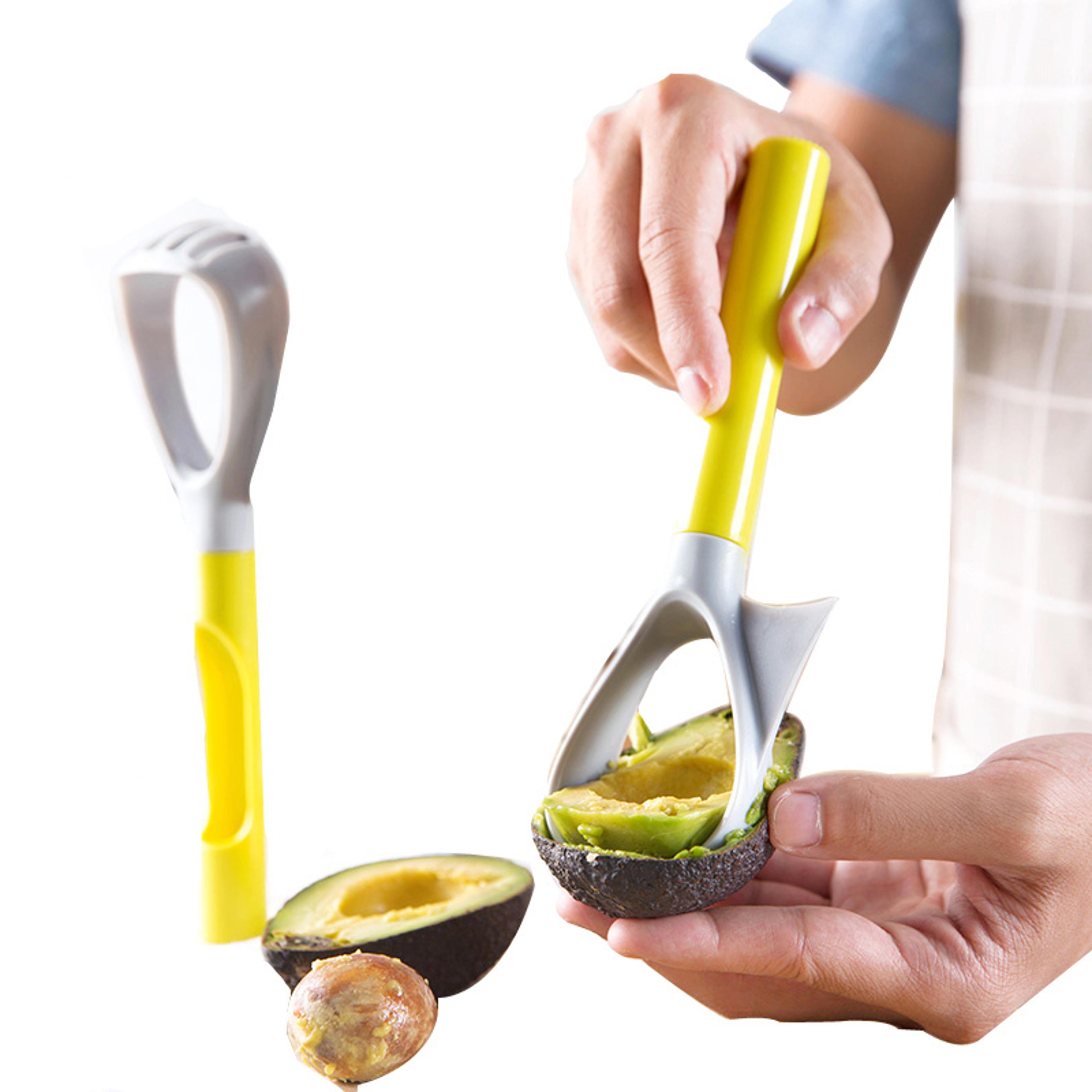 avocado slicer and fruit pitter plastic corer, scoop, and masher for easy vegetable and fruit prep
