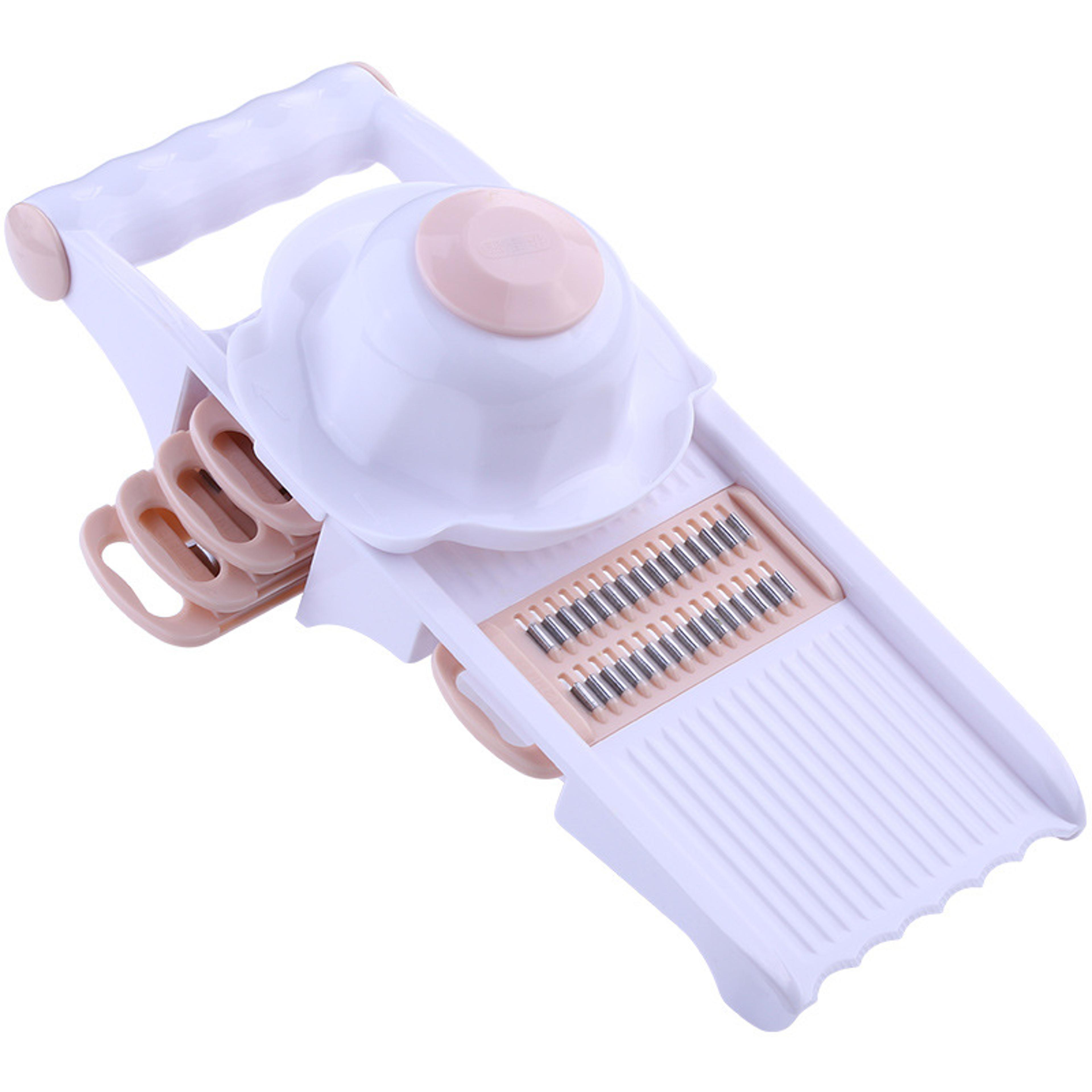 stainless steel mandoline slicer with stand & blades perfect for slicing potatoes, carrots, and cucumbers
