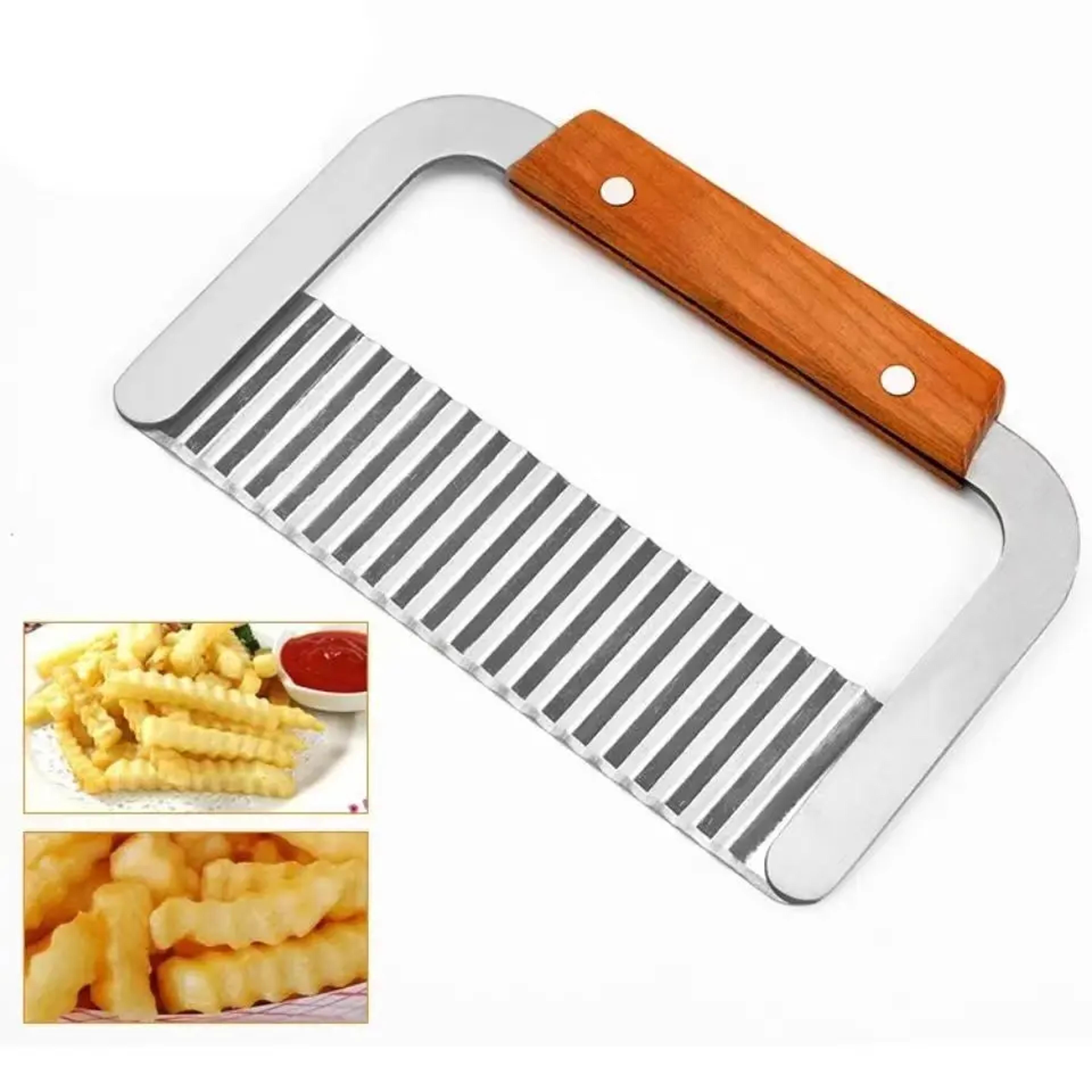 kitchen wavy potato cutter stainless steel slicer, onion chips french fry maker, vegetable knife for crinkle cuts