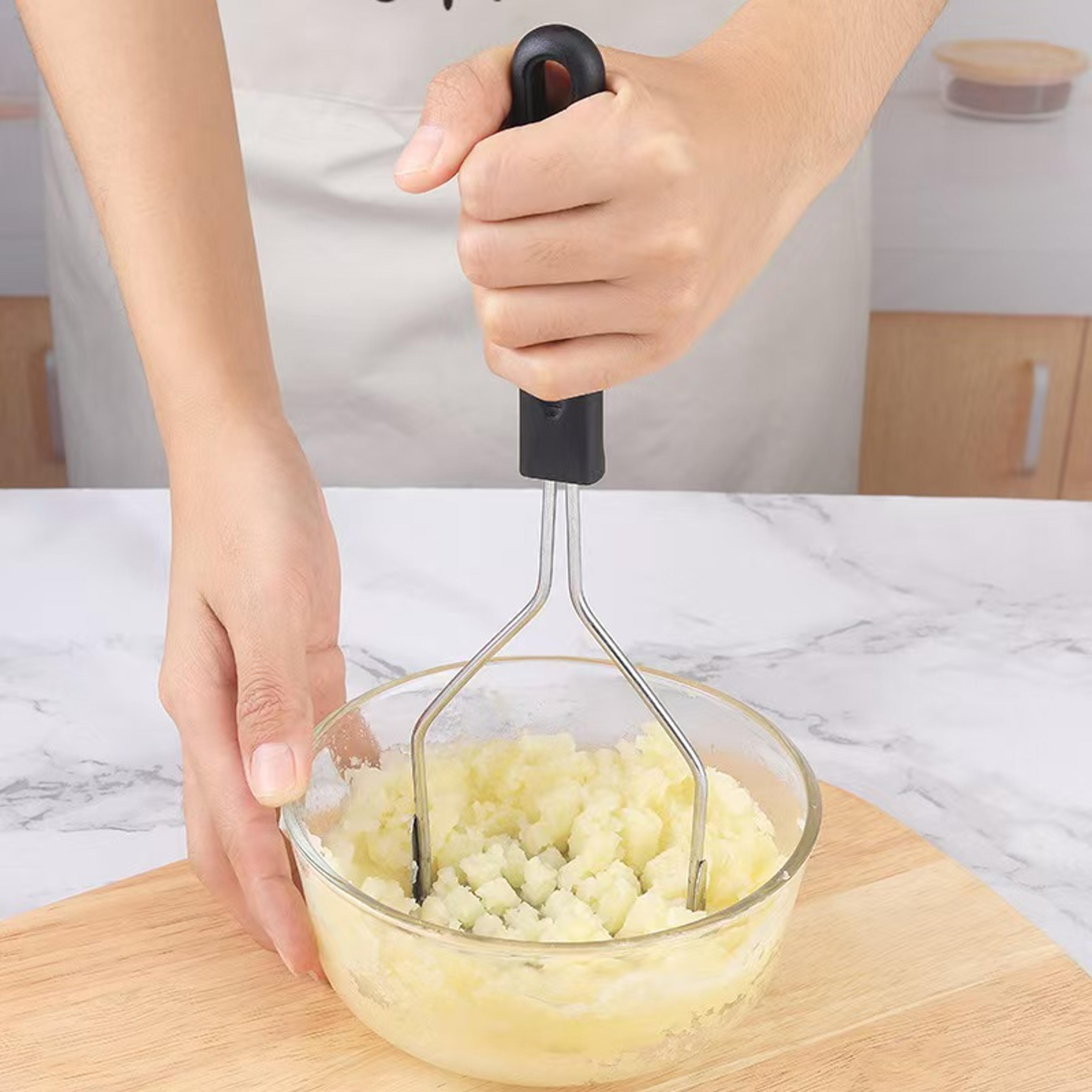 stainless steel potato masher manual mashing crusher for potatoes, eggs, and baby food