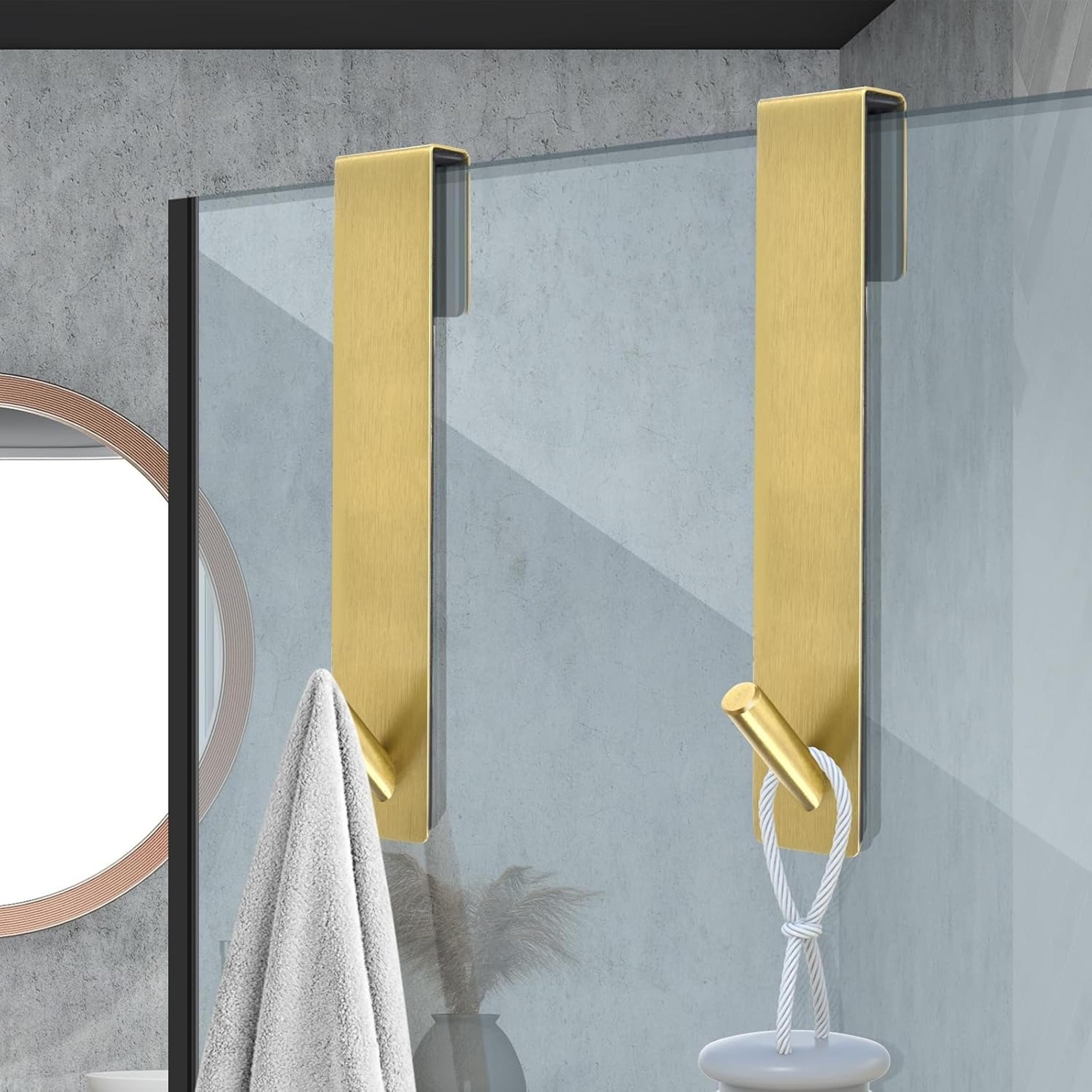 heavy-duty stainless steel glass door hooks with silent pads wall-mounted towel rack for towels, robes, coats