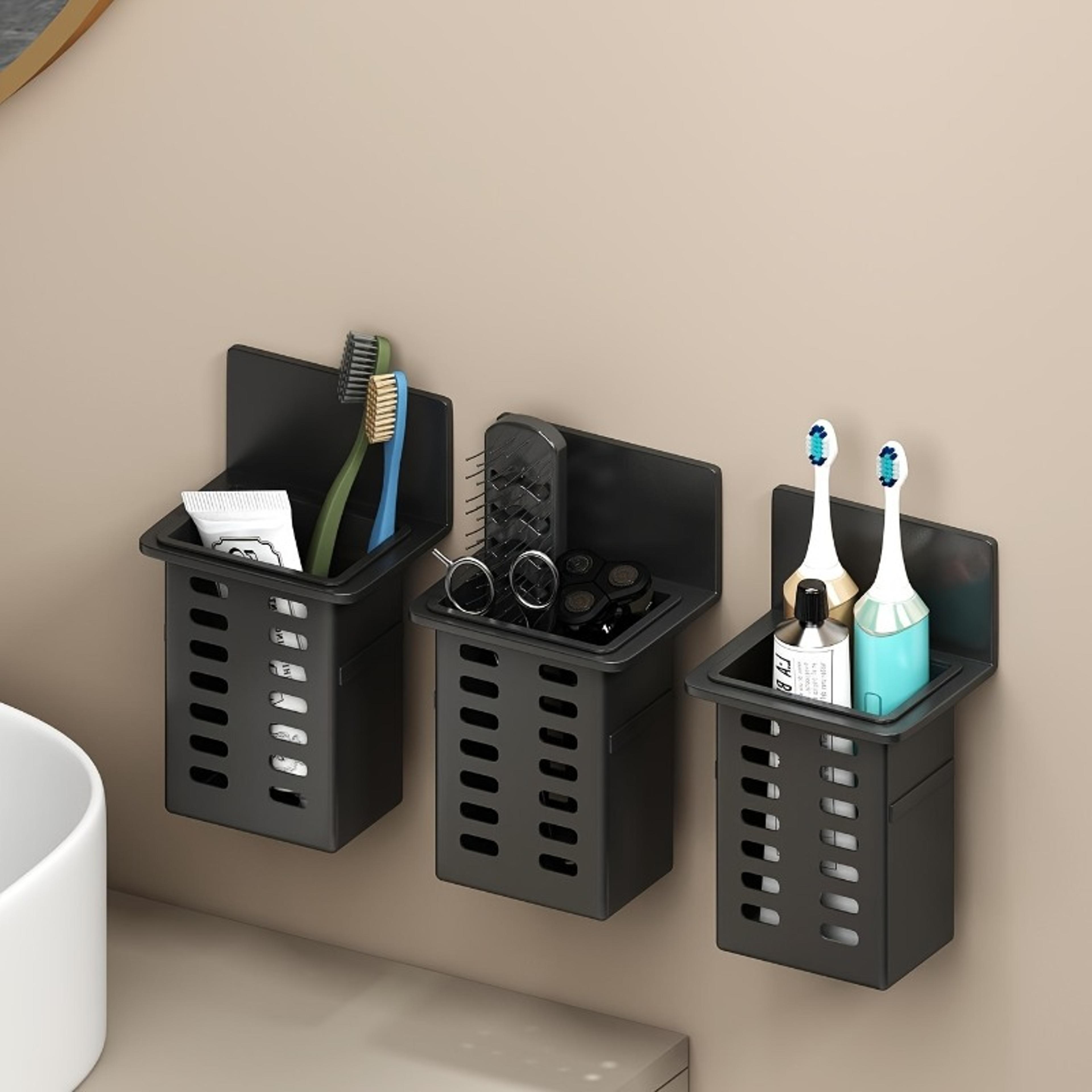 Functional WallMounted Toothbrush And Toothpaste Storage Rack For Bathroom 1