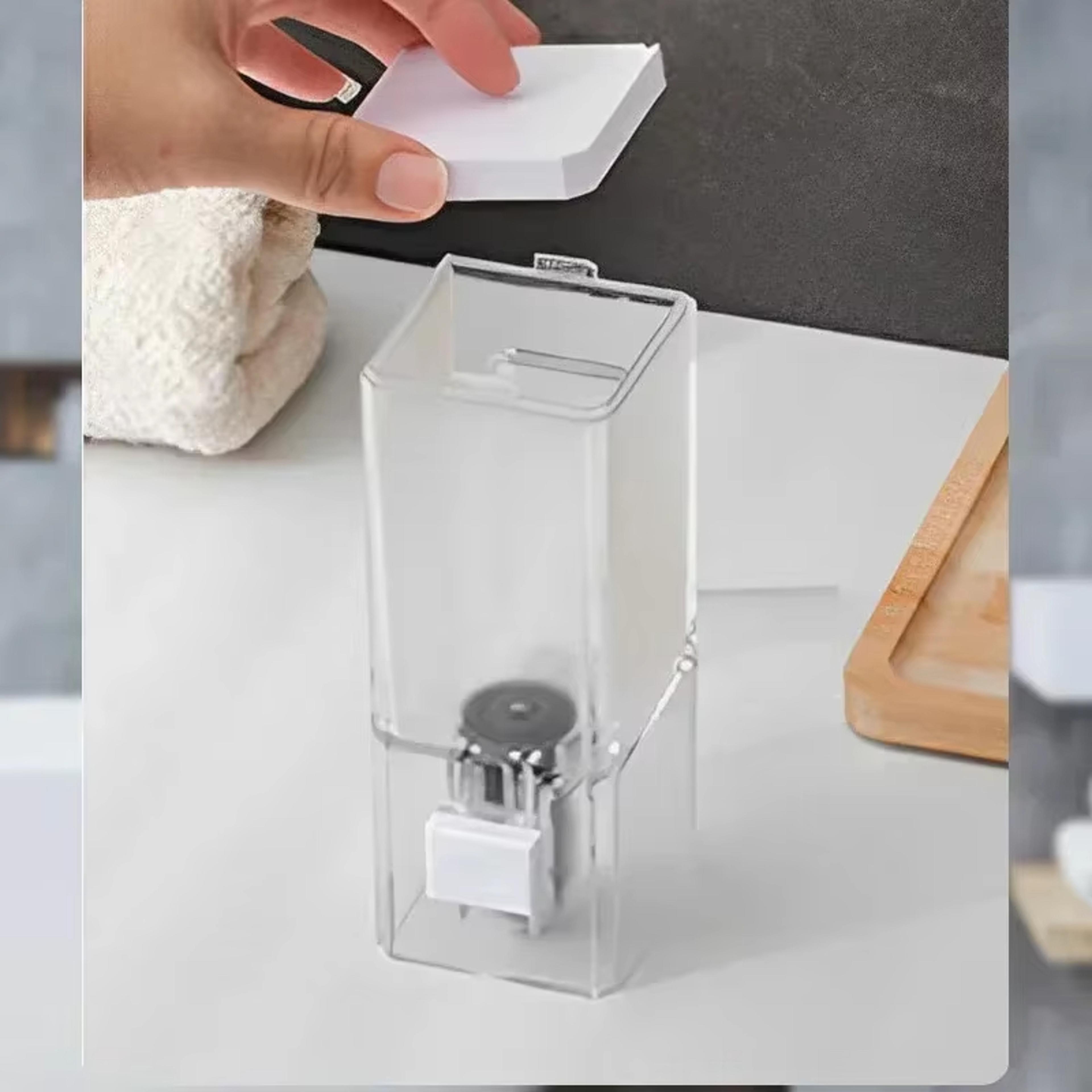 WallMounted Traceless Transparent Soap Dispenser With Manual Press For Bathroom 2