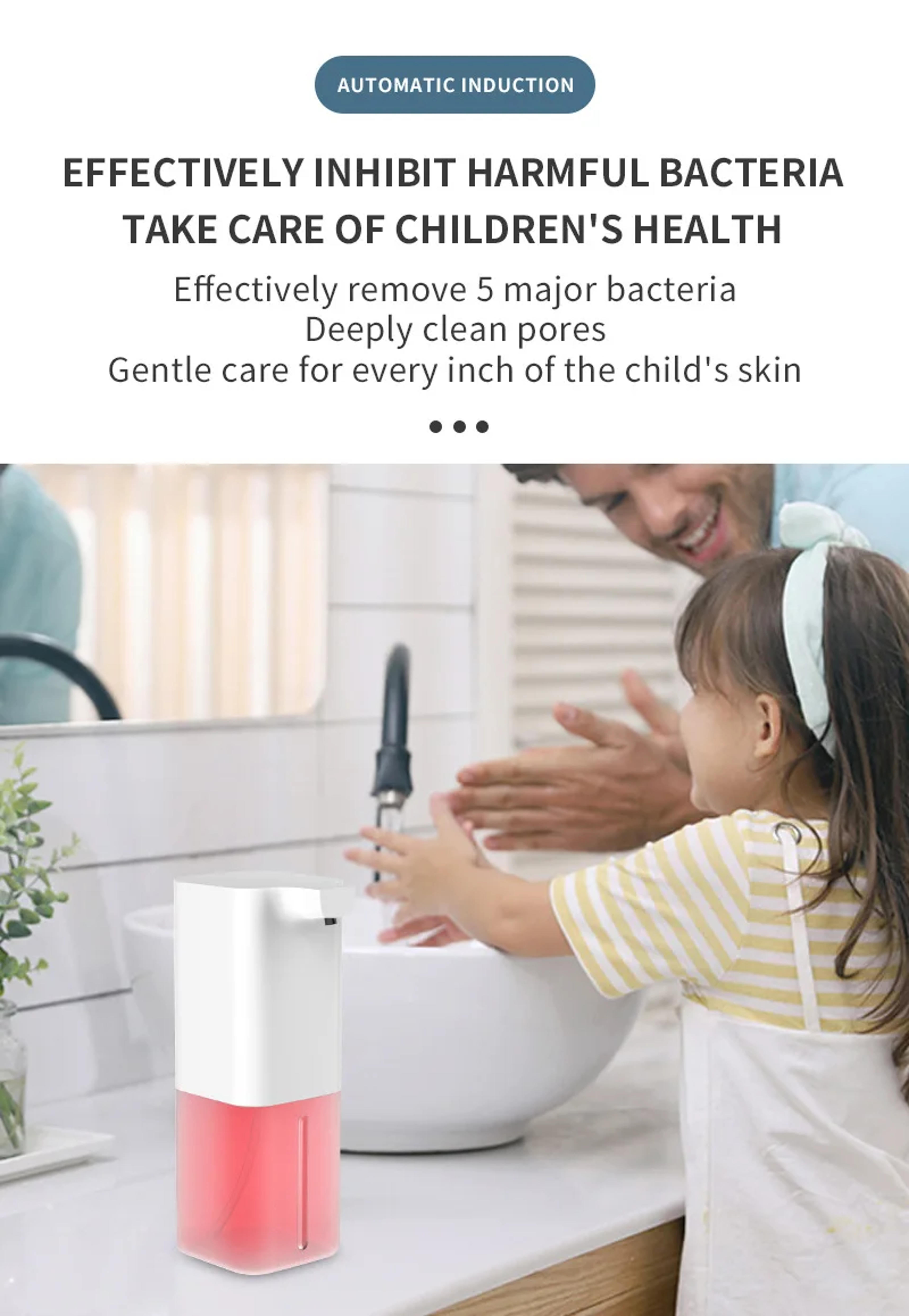 Automatic Foam Soap Dispenser With Infrared Sensor USB Rechargeable Kitchen  Bathroom Use 4
