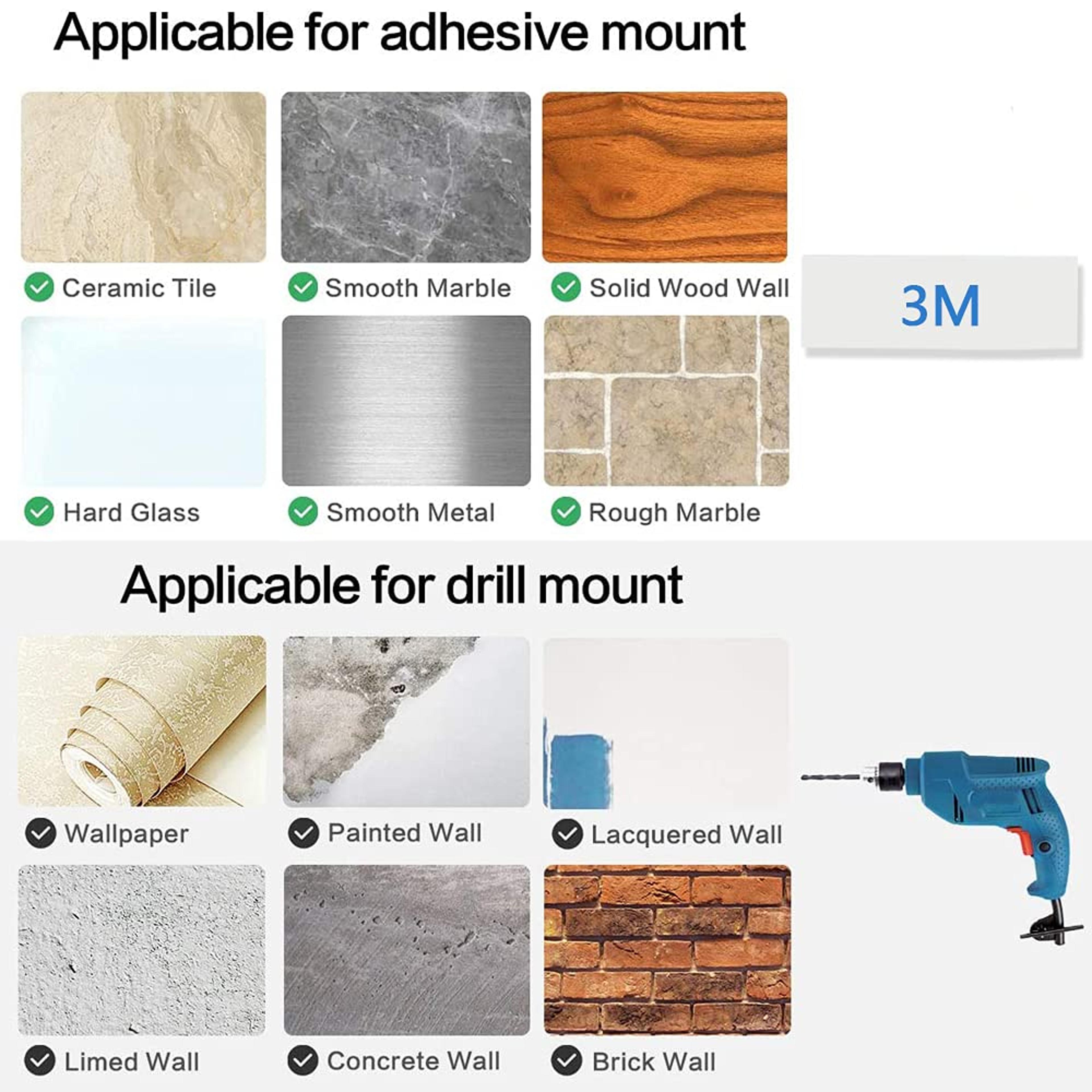 Under Cabinet Paper Towel Holder Adhesive Or Drill Mount For Kitchen  Bathroom WallMounted 3