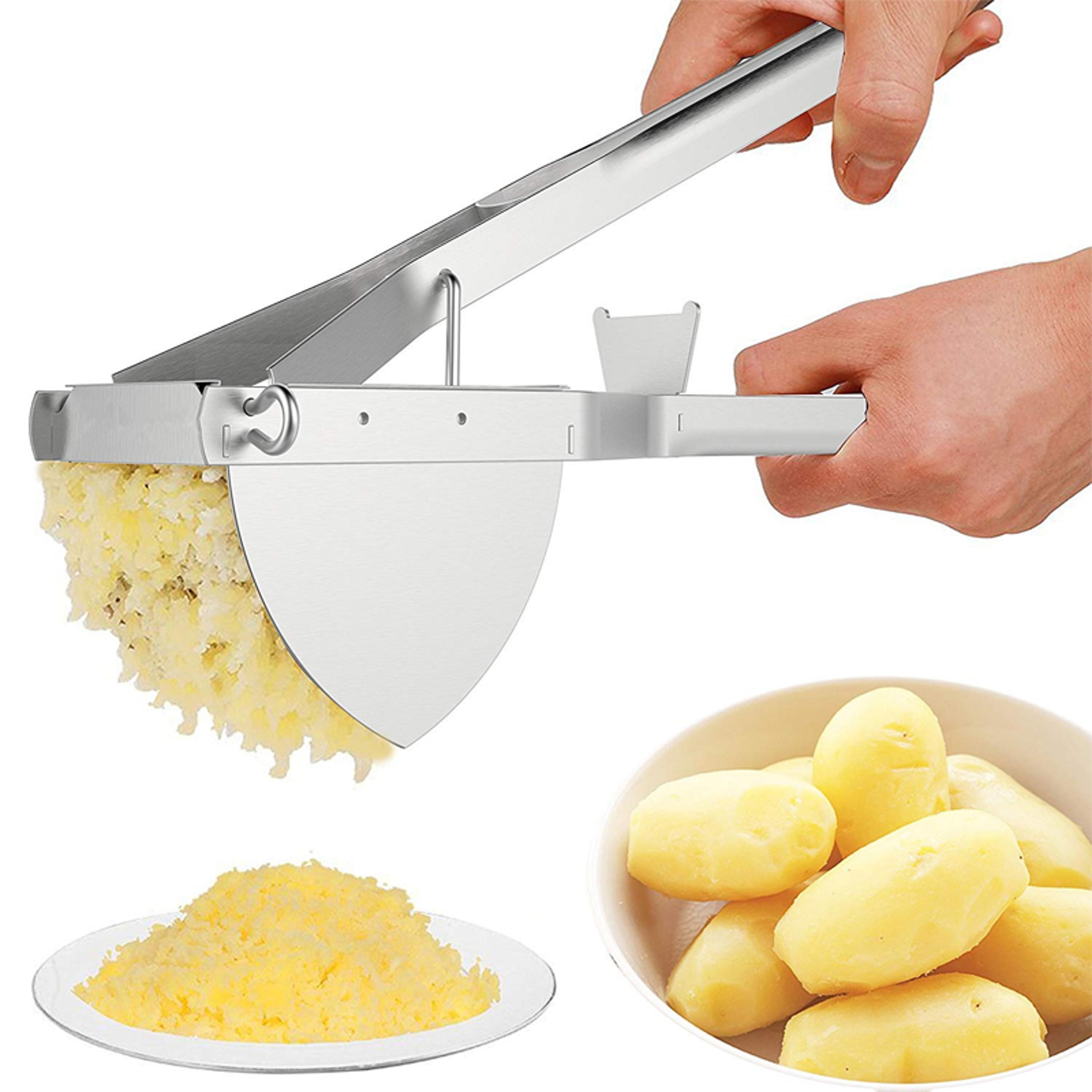 heavy duty stainless steel potato ricer masher for baby food, fruits & vegetables