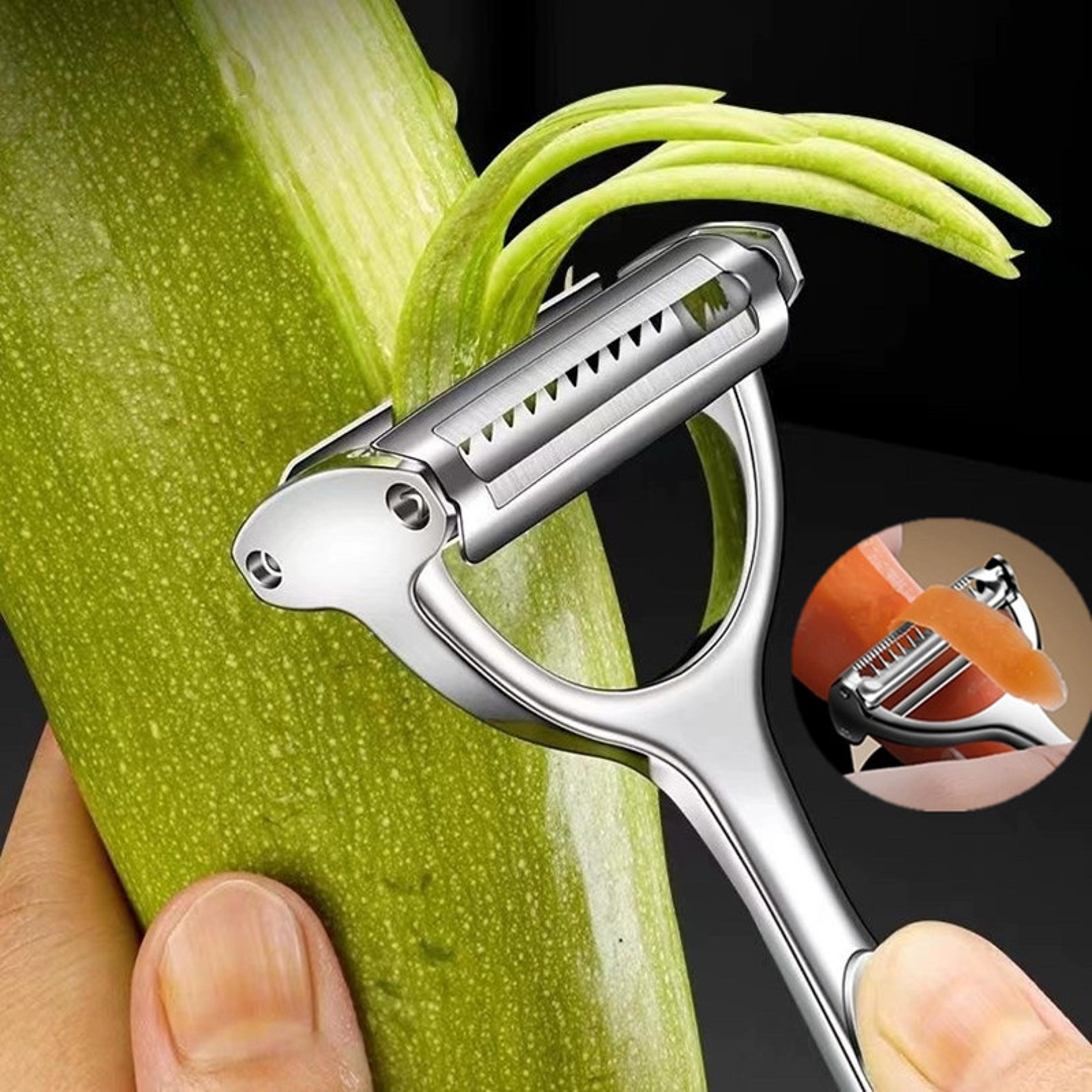 premium stainless steel potato, cucumber, and carrot grater versatile vegetable & fruit julienne peeler