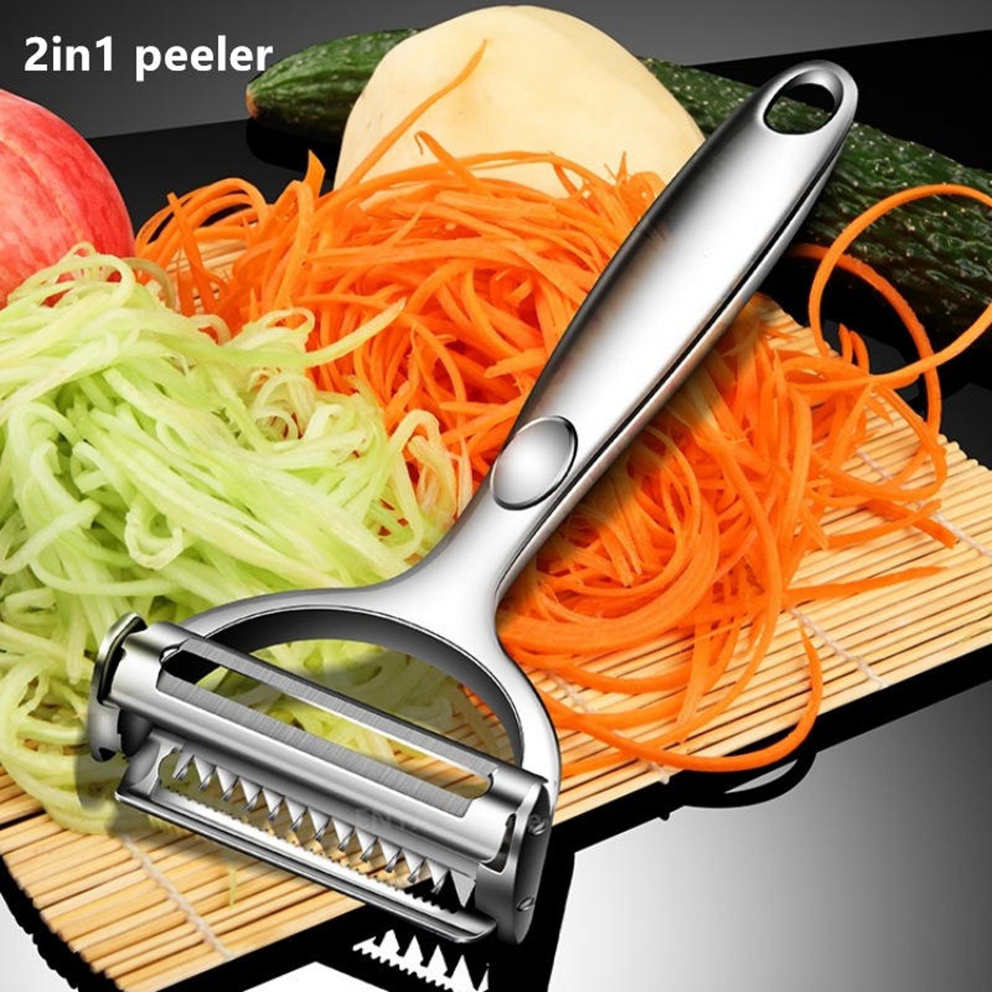 Premium Stainless Steel Potato Cucumber And Carrot Grater Versatile Vegetable  Fruit Julienne Peele 1