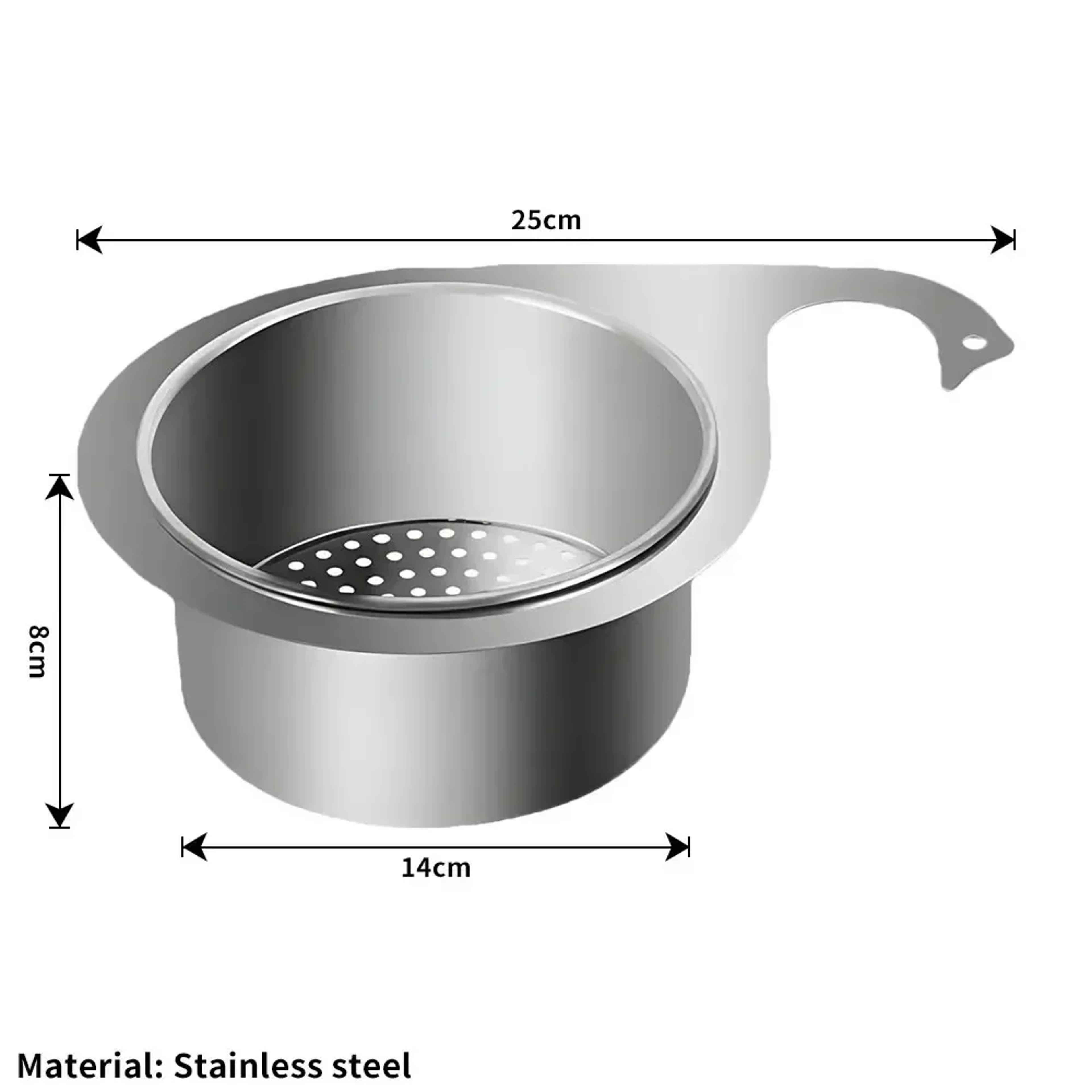 Stainless Steel Kitchen Sink Strainer Multifunctional Hanging Drainer Basket For Fruits Vegetables  5