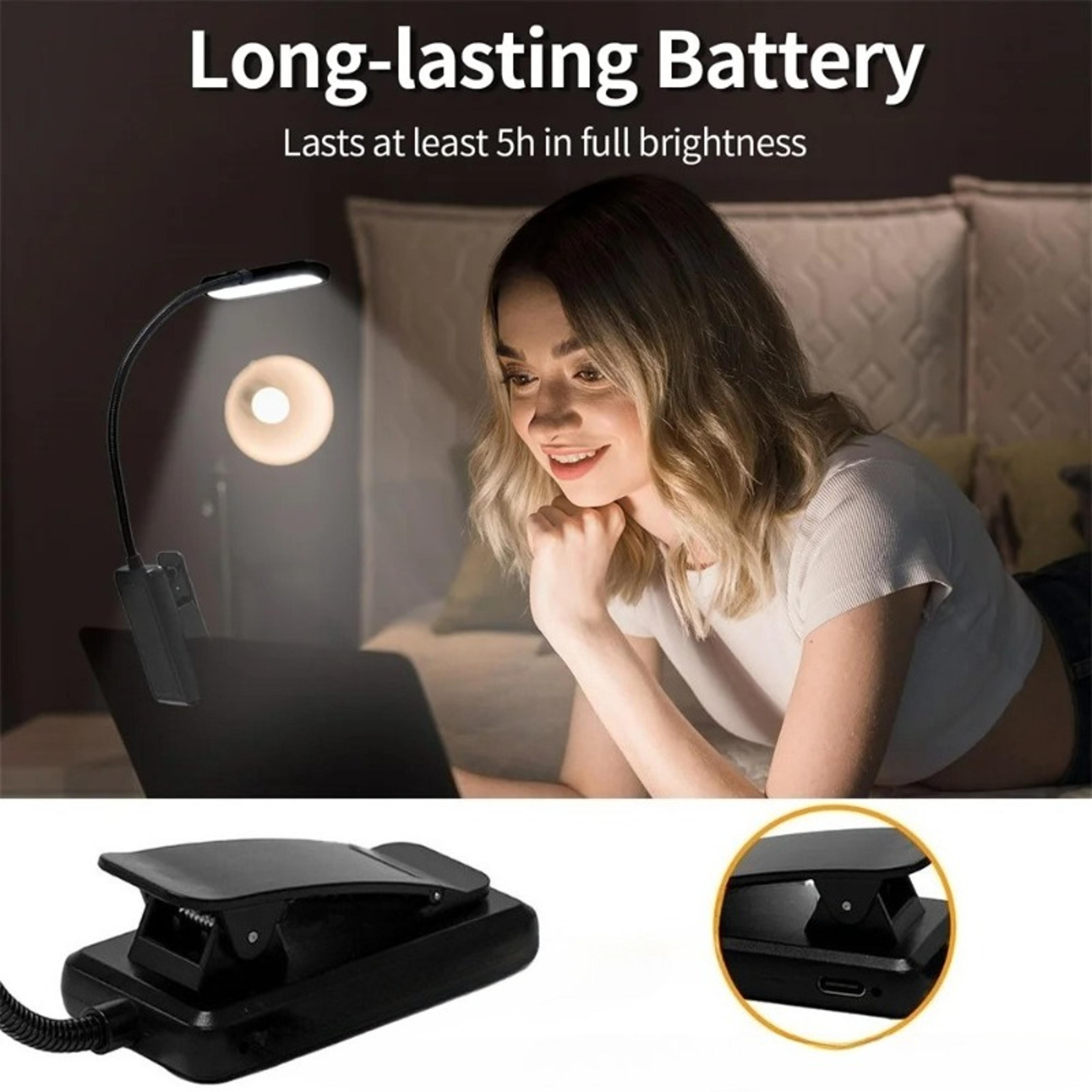 LED Book Light EyeCaring USB Rechargeable Flexible Clipon Lamp For Night Reading 2