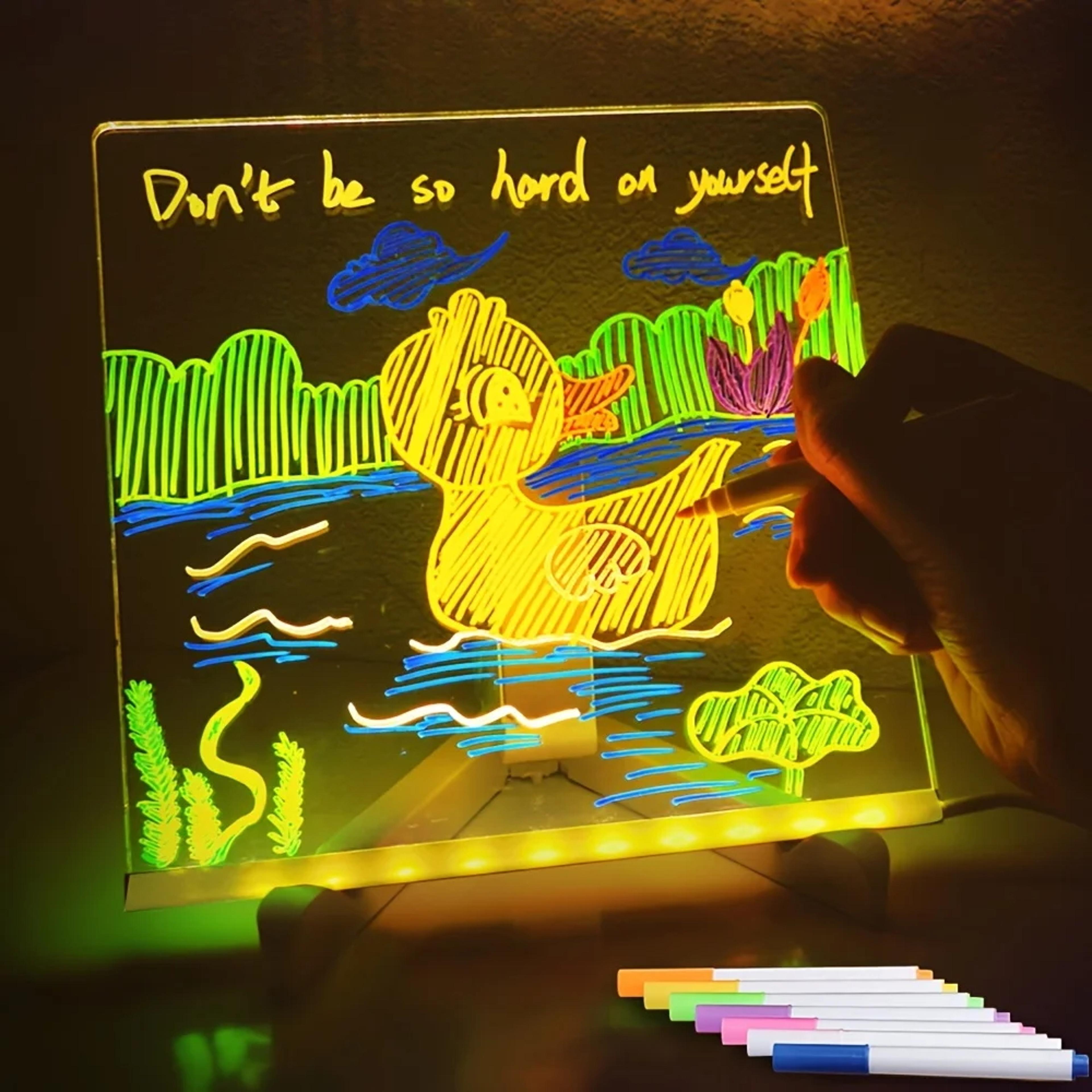 led light up acrylic message board erasable usb drawing board for kids ideal birthday gift or bar advertising display