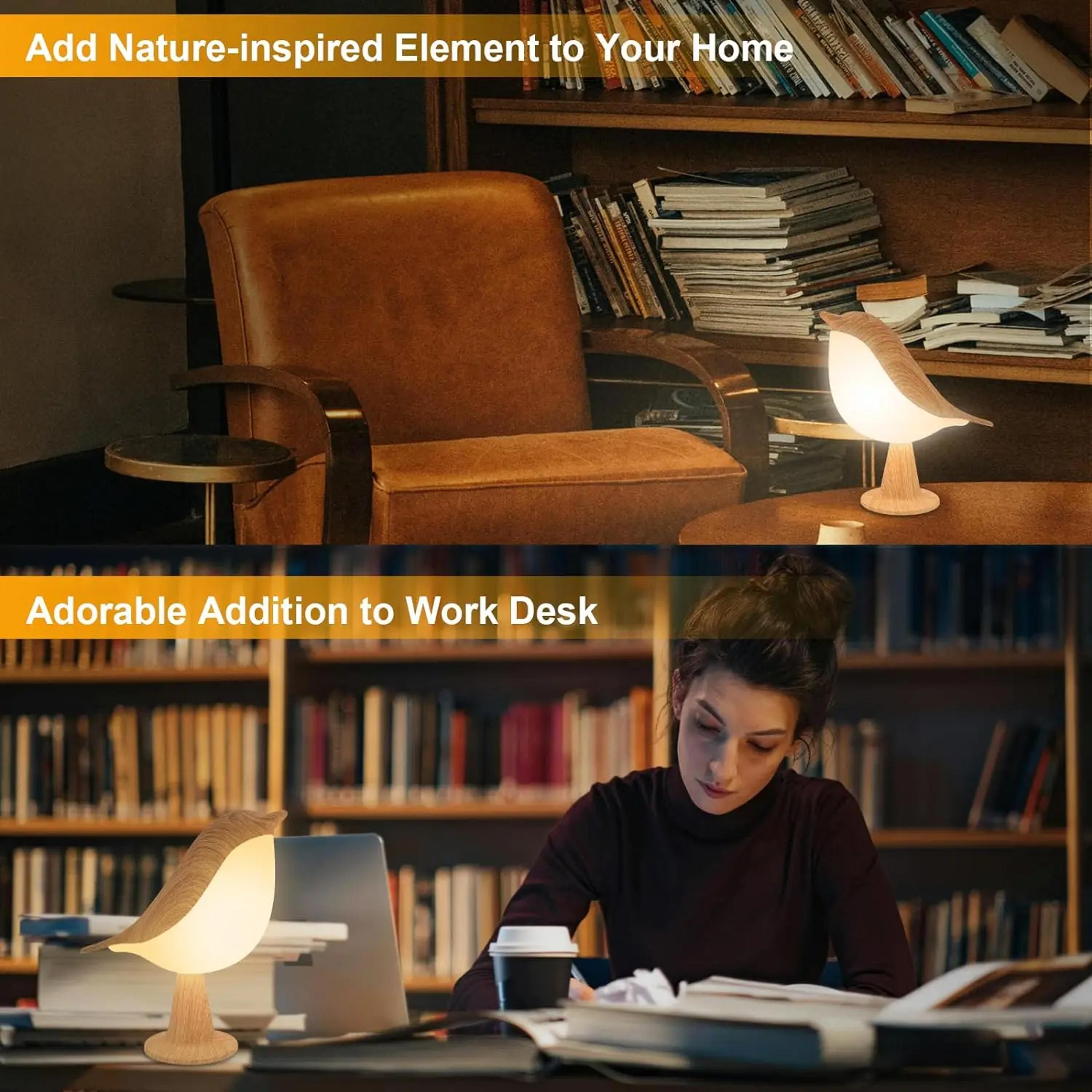 Bird Desk Lamp With Touch Sensor  Color Temperature Control Cordless Kids Night Light For Bedside 3