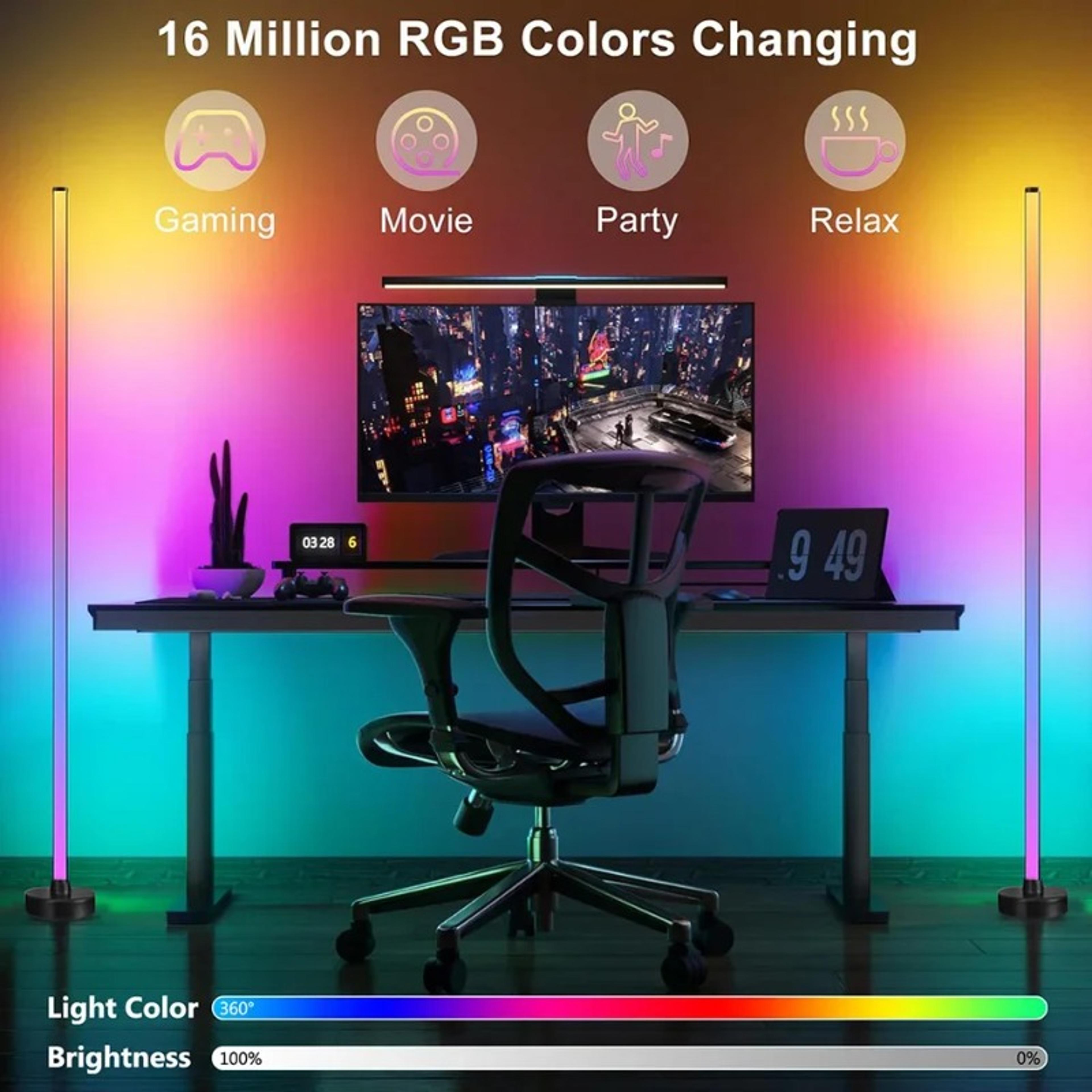 Smart LED Floor Lamp With RGB Music Sync  Remote Control Modern Mood Lighting For Living Room  Gami 1