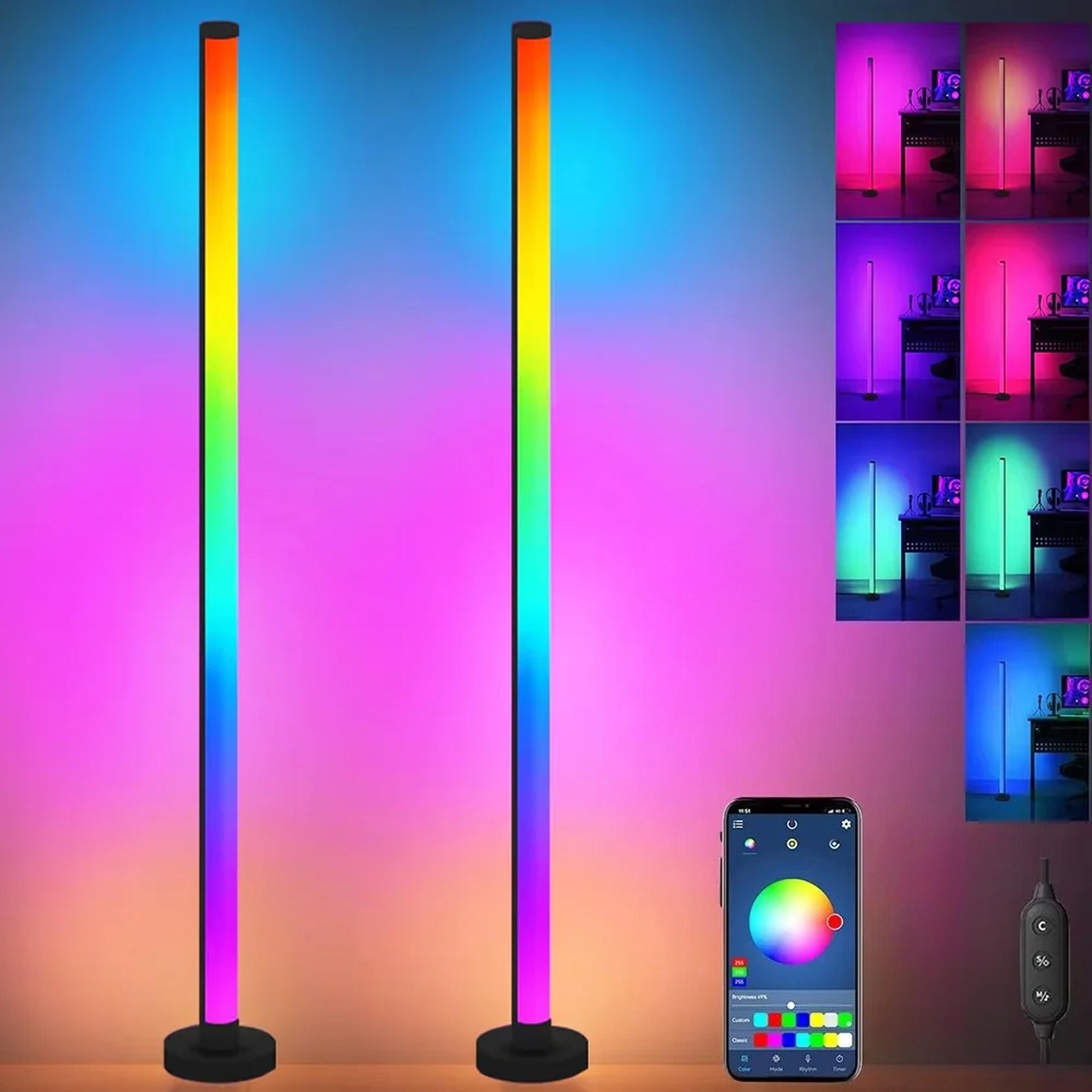 Smart LED Floor Lamp With RGB Music Sync  Remote Control Modern Mood Lighting For Living Room  Gami 0